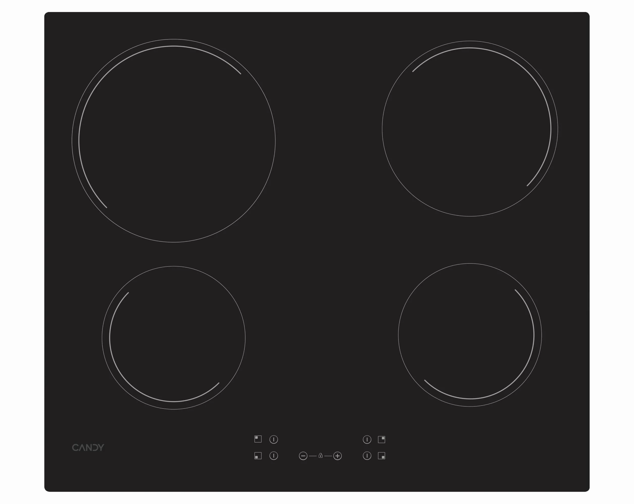 Candy Idea CH64CCB 4U2 Placa Vitrocerámica 60cm 6,5KW 10 Niveles Potencia Negro