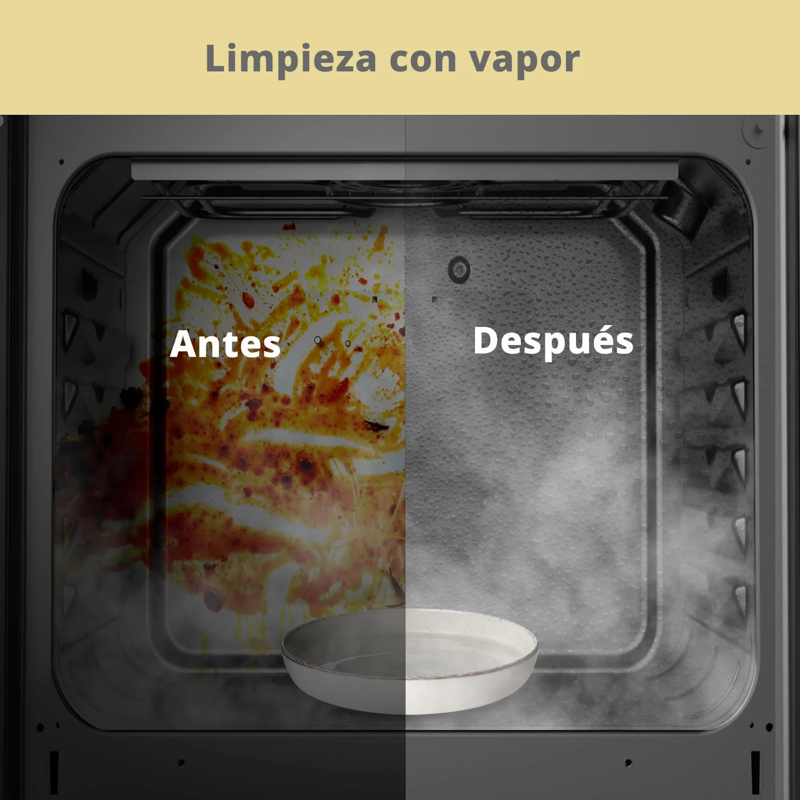 COMFEE' CBO60M80M1-BK Horno empotrable de 60 cm y 60 litros con 8 funciones, freidora de aire, cocción multifase, puerta extraíble, fácil limpieza, limpieza con vapor, color negro