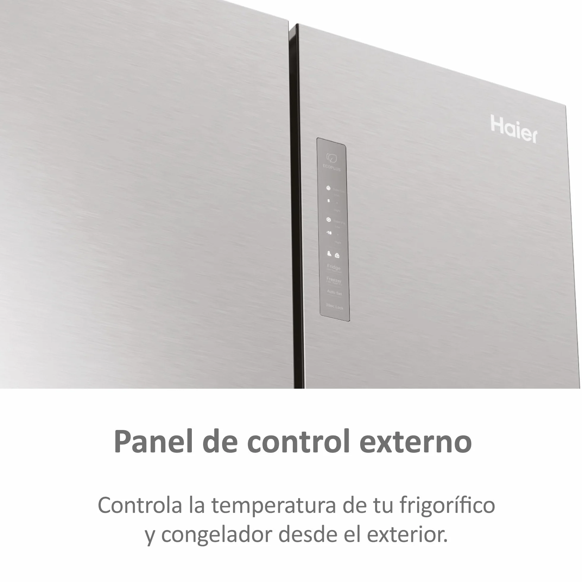 Haier Cube 83 Series 3 HCR3818ENMM - Frigorífico 4 Puertas, Display LED, Función Cooling y Freezing, 467L, Tiradores Integrados, Total No Frost, Ancho 83cm, Motor Inverter, Luz LED, Inox