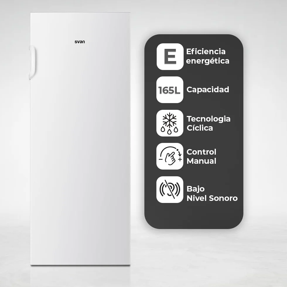 Svan Congelador Vertical Blanco SCV145501E 165 L Eficiencia Energética Clase E
