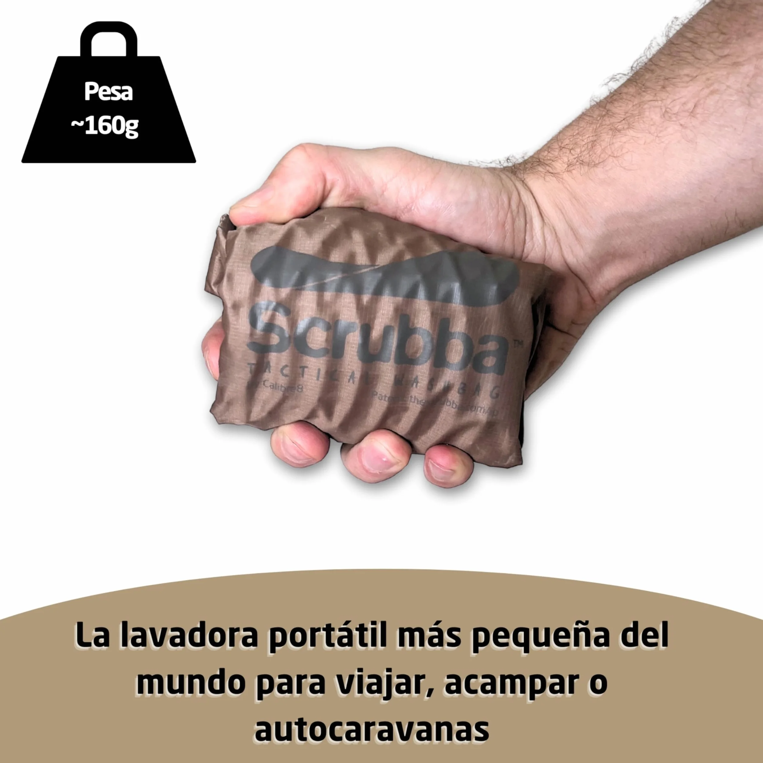 Scrubba Tactical Bolsa de Lavado Portátil 2.0 - Sistema de Lavado Impermeable para Viajes Camping Senderismo