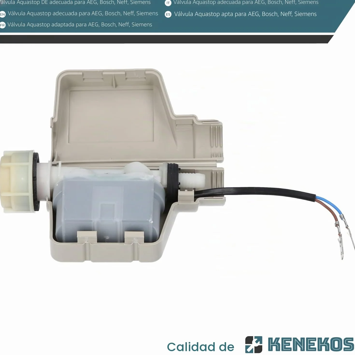Kenekos - Kit de reparación de la válvula aquastop para la manguera aquastop, Bitron tipo 902 compatible con Bosch/Siemens, como 00263789/263789 con conexión de tornillo de 3/4 de pulgada