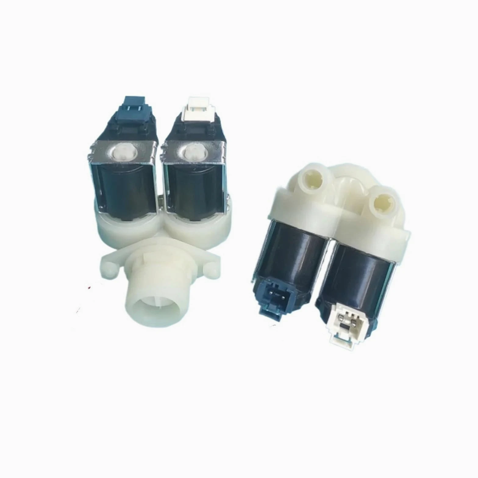 1 pieza de repuesto válvula solenoide de 2 imanes válvula de entrada de lavadora de tambor 1 vía de entrada y 2 vías de salida, Compatible con JINLING, Compatible con MEILING,
