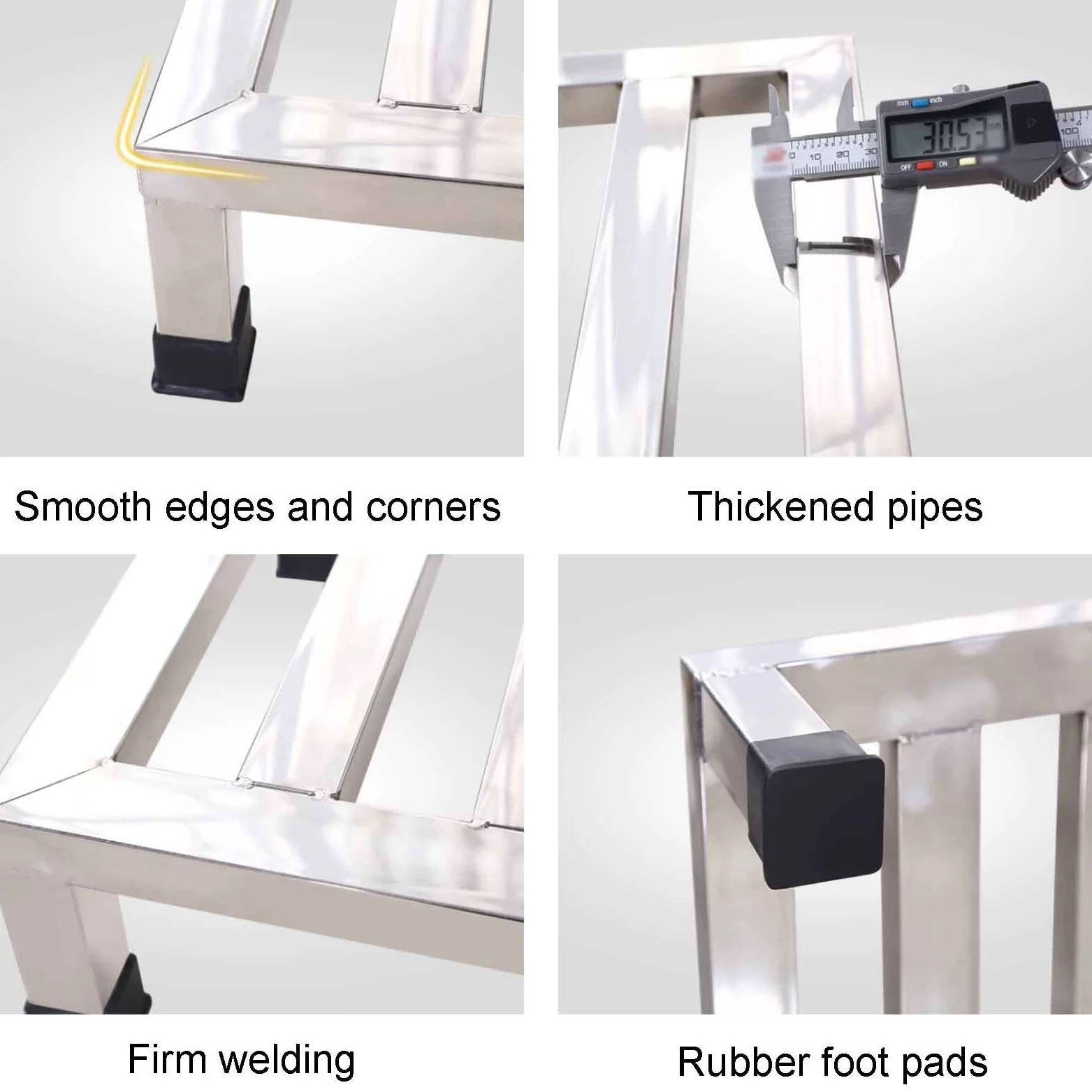 Elevador de electrodomésticos resistente, soporte de piso de acero inoxidable, soporte rectangular para lavadoras y refrigeradores