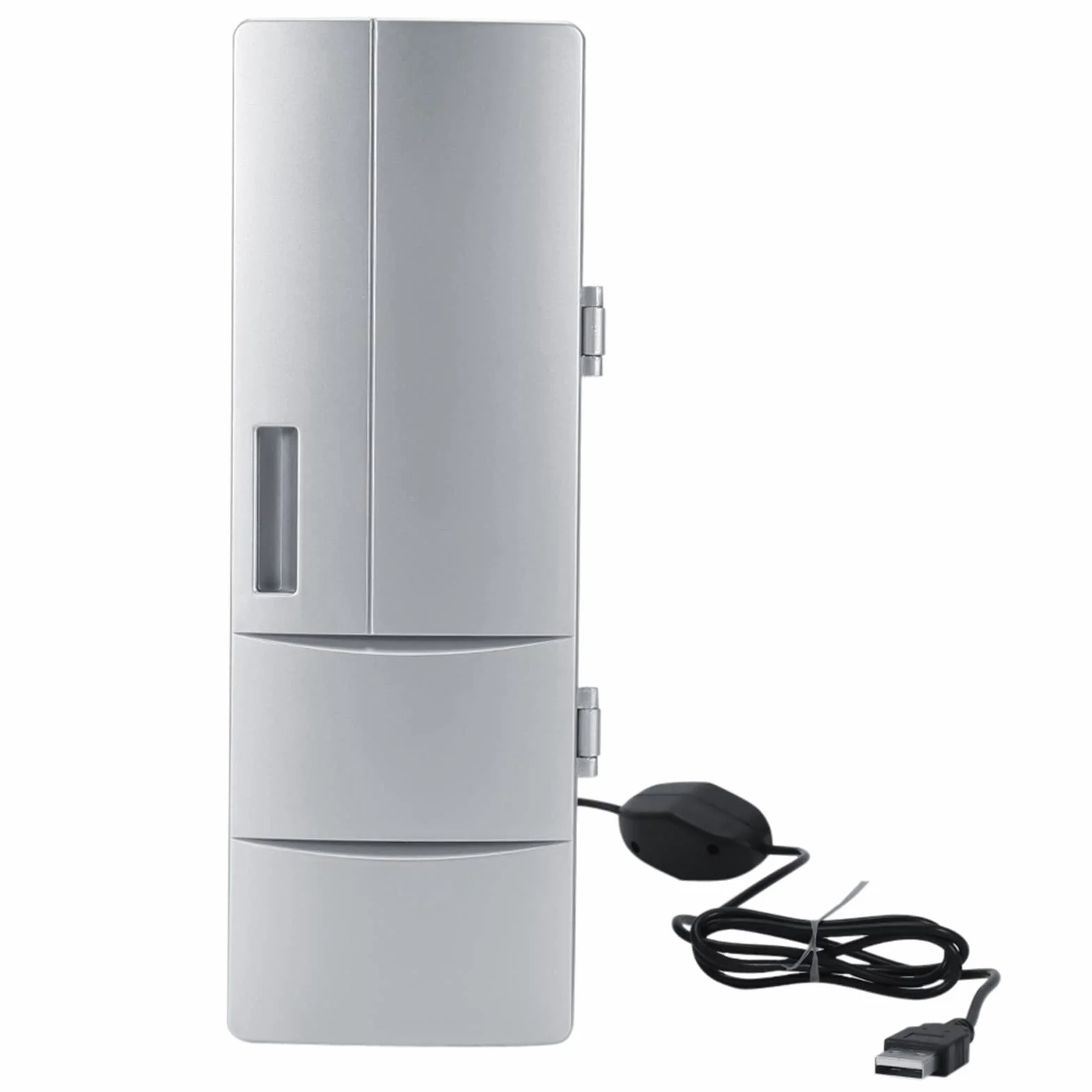 Refrigerador de bebidas - 8.5 x 12 x 25cm Mini USB Refrigerador de refrigerador para latas Bebida Refrigerador de cerveza Calentador Viaje Coche Oficina Uso para 2 latas