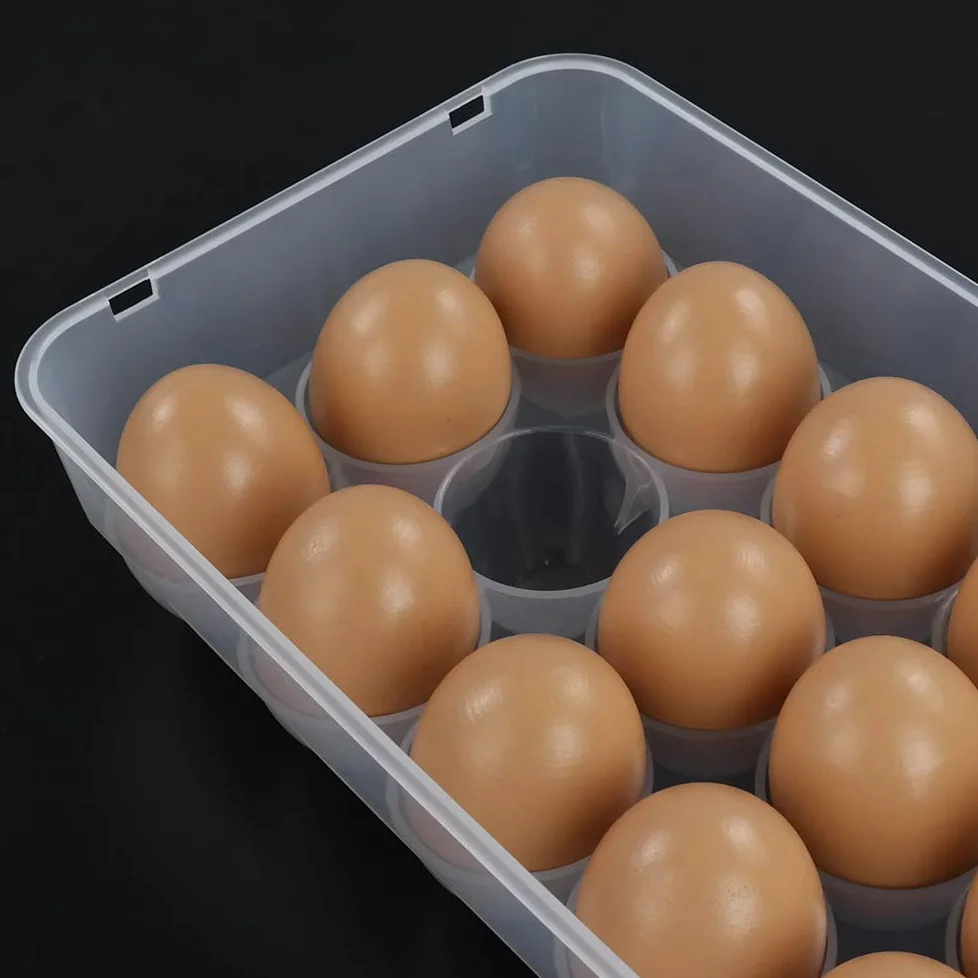 Organizador de huevos para frigorífico (4 unidades, plástico), transparente