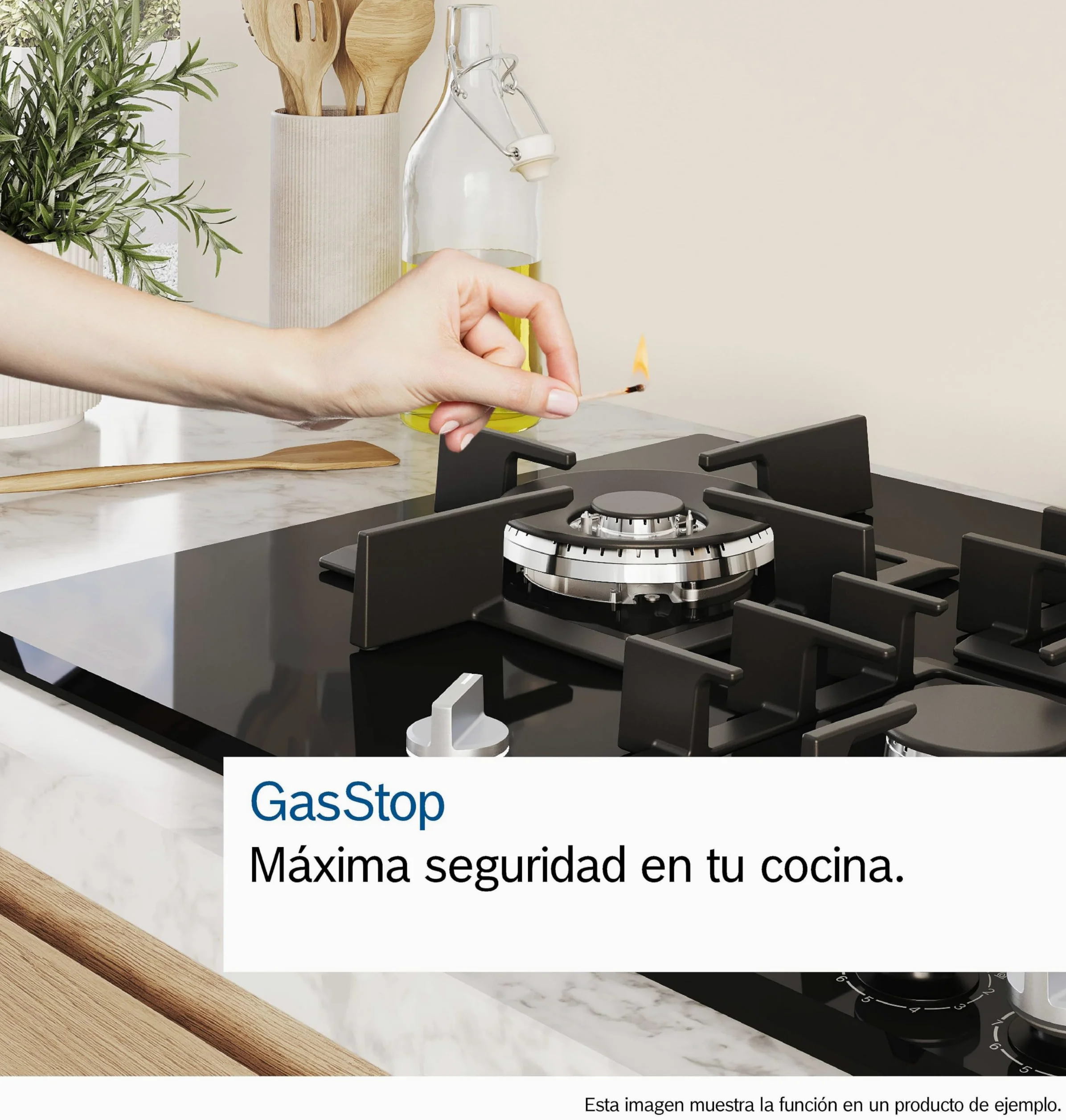 Bosch, Placa de Gas, Serie 4, 4 Zonas, Seguridad GasStop, blanco, PGH6B5K90 | Cocina tradicional con la tranquilidad del sistema GasStop que corta el gas si no hay llama.