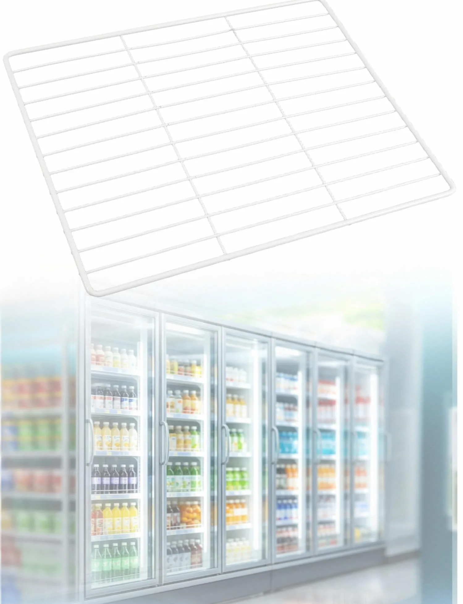 Rejilla de Repuesto Congelador Estante Metálico Refrigerador | Diseño ventilado abierto; for uso doméstico y comercial; Almacenamiento que ahorra espacio(60x55cm)
