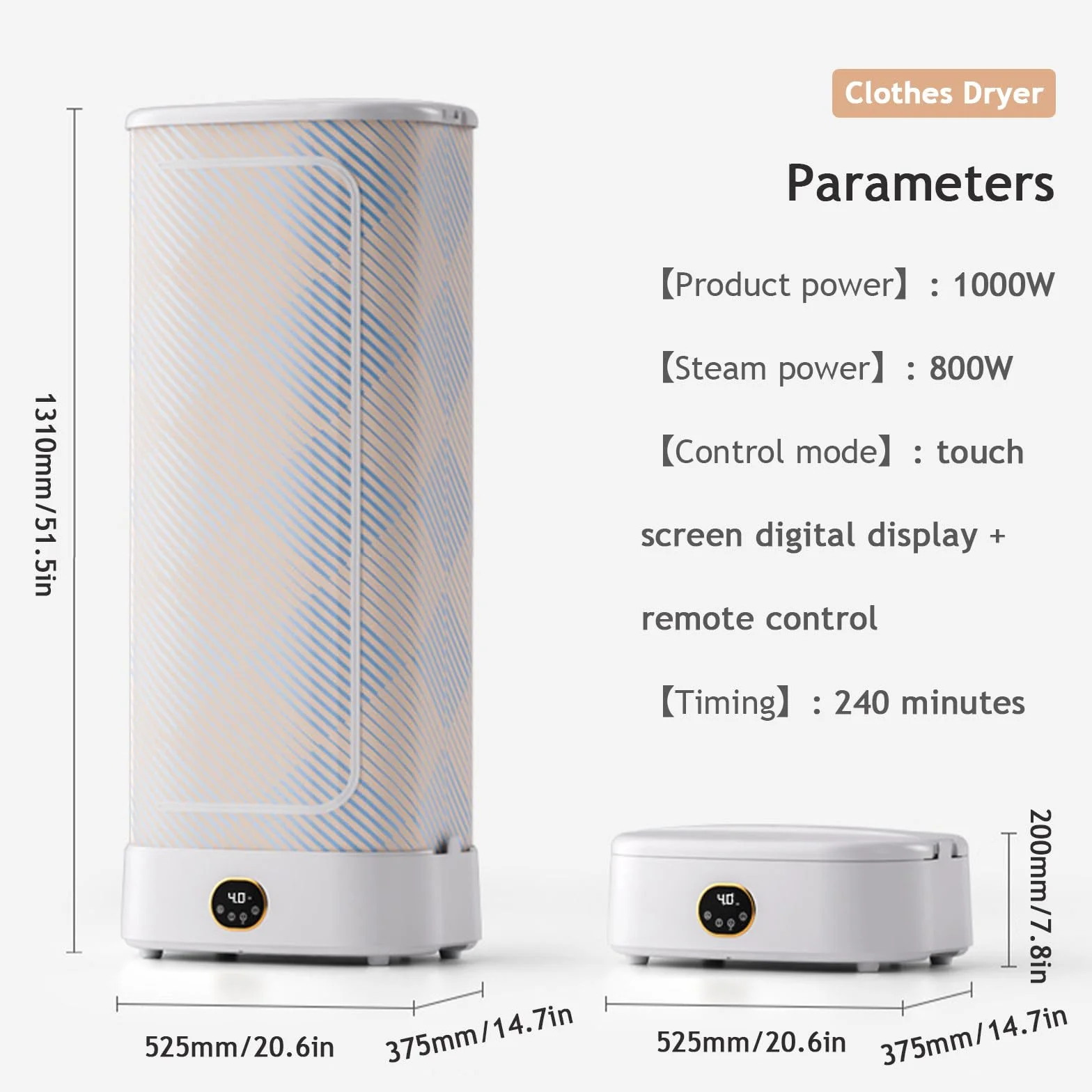 Secadora portátil, Secadora eléctrica con función de Planchado a Vapor y Temporizador de 240 Minutos, Secadora a Vapor Inteligente Plegable para Ropa y Telas, rápida y fácil de Usar