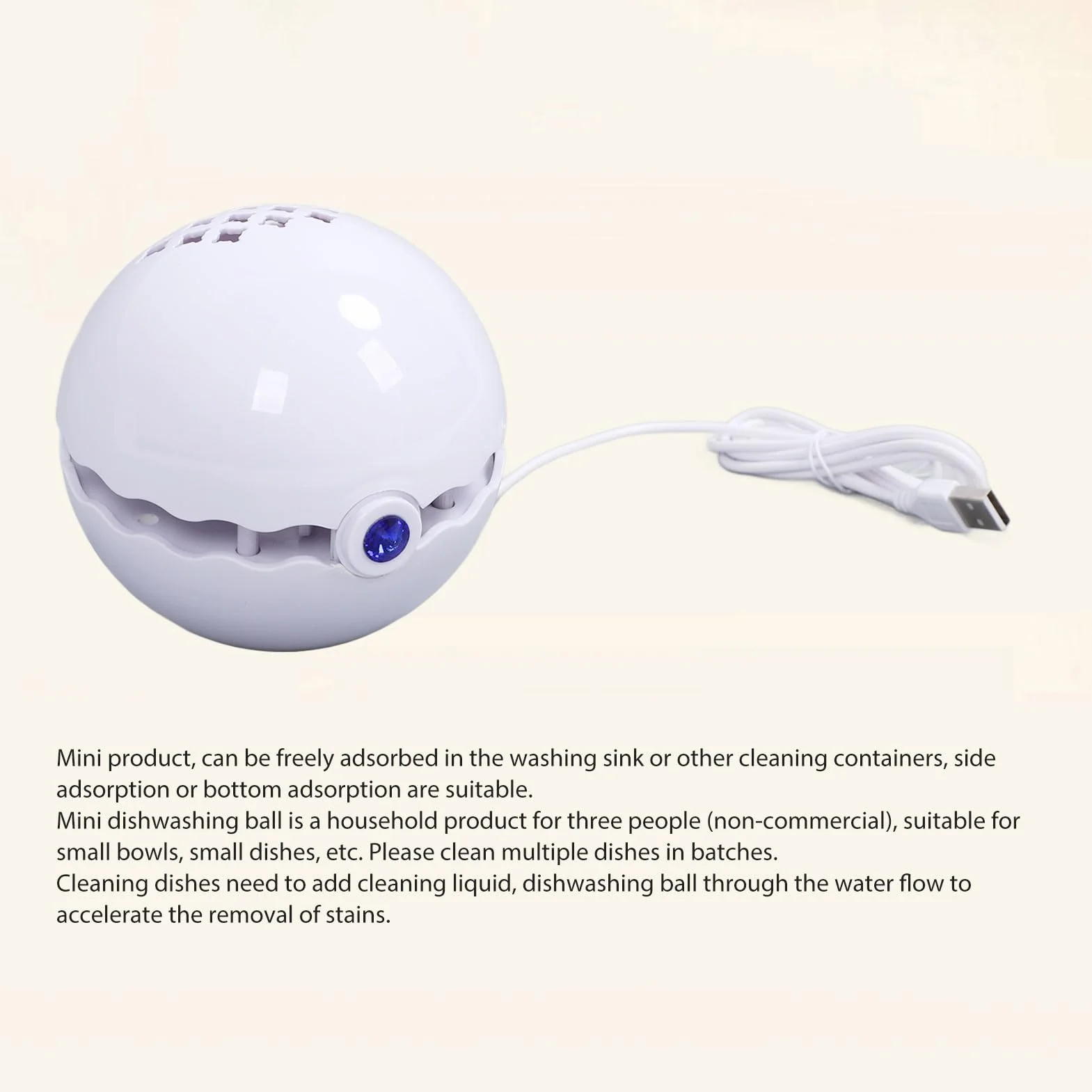 Lavadora de Platos USB, Mini Lavavajillas, Apagado Automático, Fregado de Alta Presión, Luz Portátil para el Hogar (Cubo blanco)