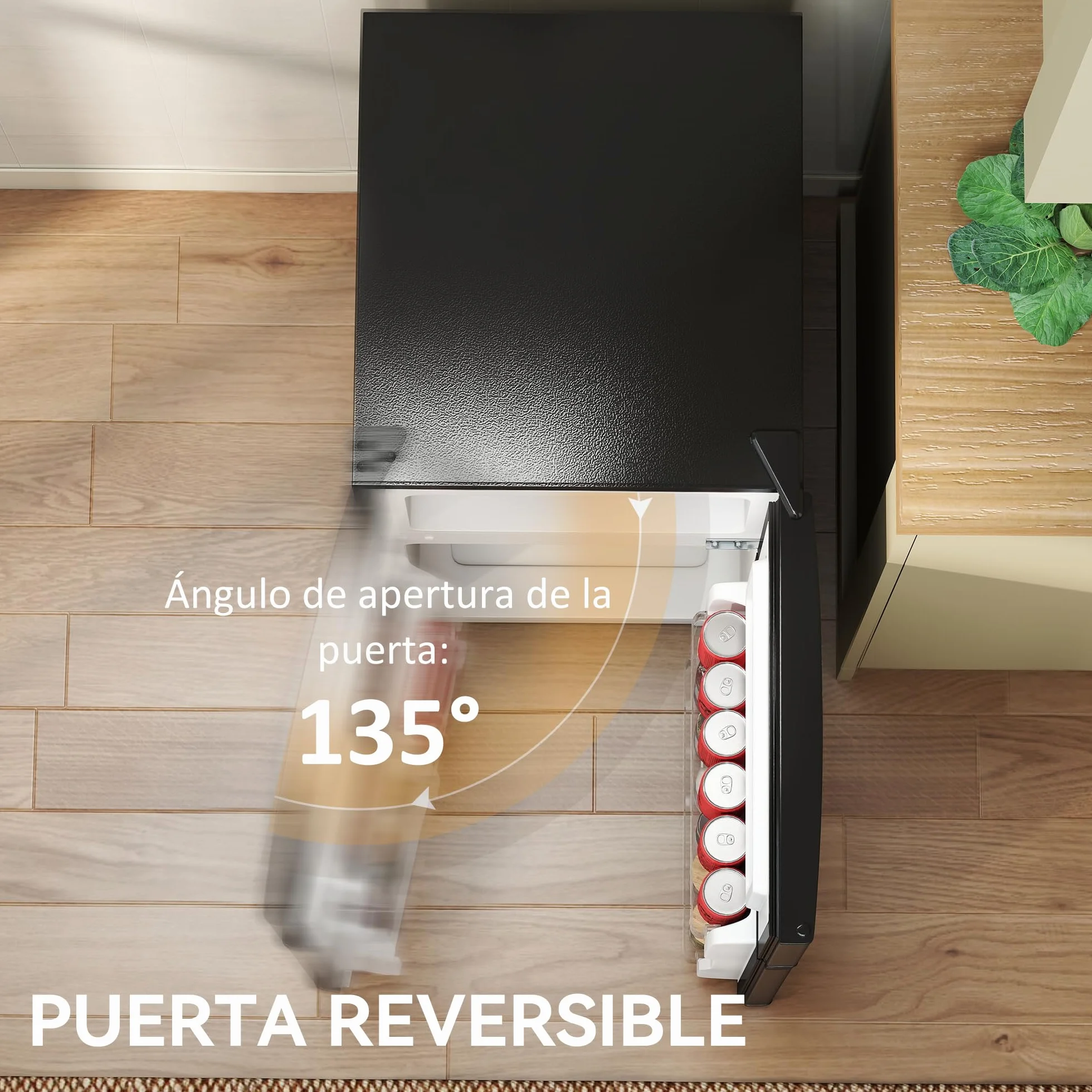 HOMCOM Nevera Pequeña 88 L con Congelador, Mini Frigorífico Silenciosa, Frigorífico Pequeño Bajo Encimera con Temperatura Regulable 5 Niveles, Puerta Reversible y Estantes Ajustables, Negro