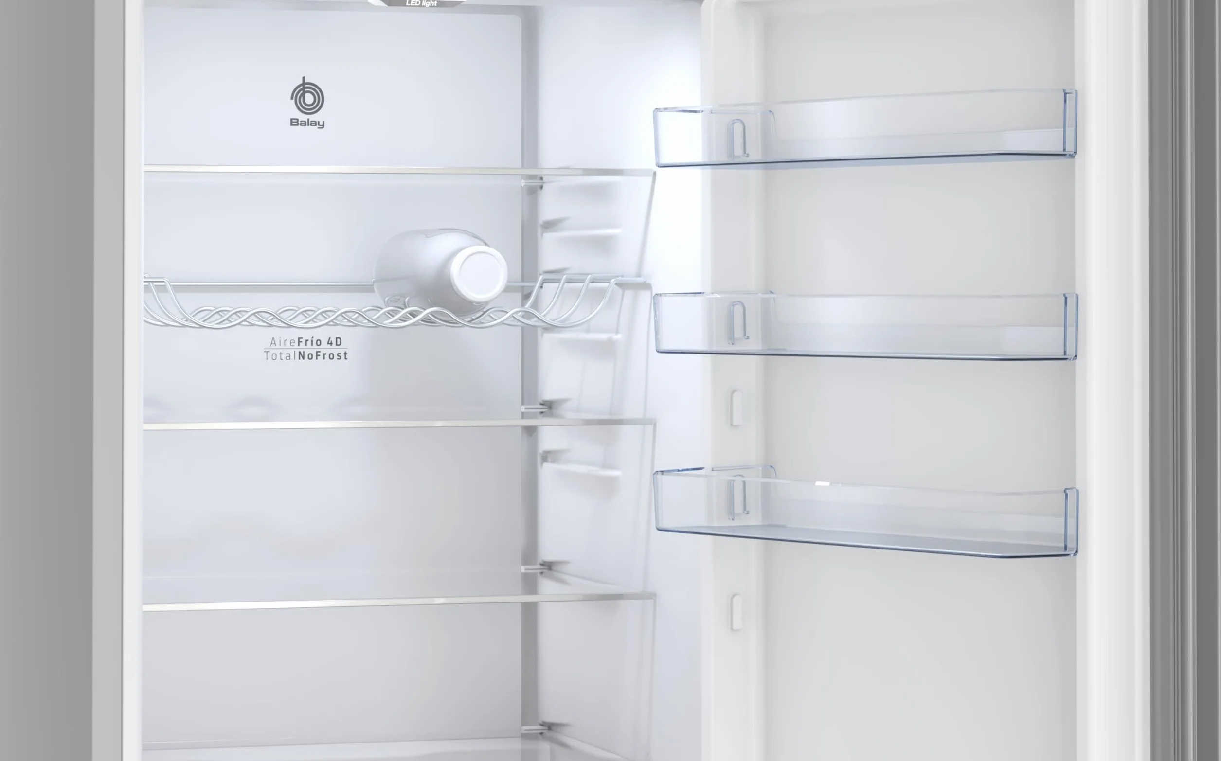 Balay - Frigorífico combinado, Serie Cristal, NoFrost, Cajón ExtraFresh y ExtraCold, Blanco, 3KFD855BI