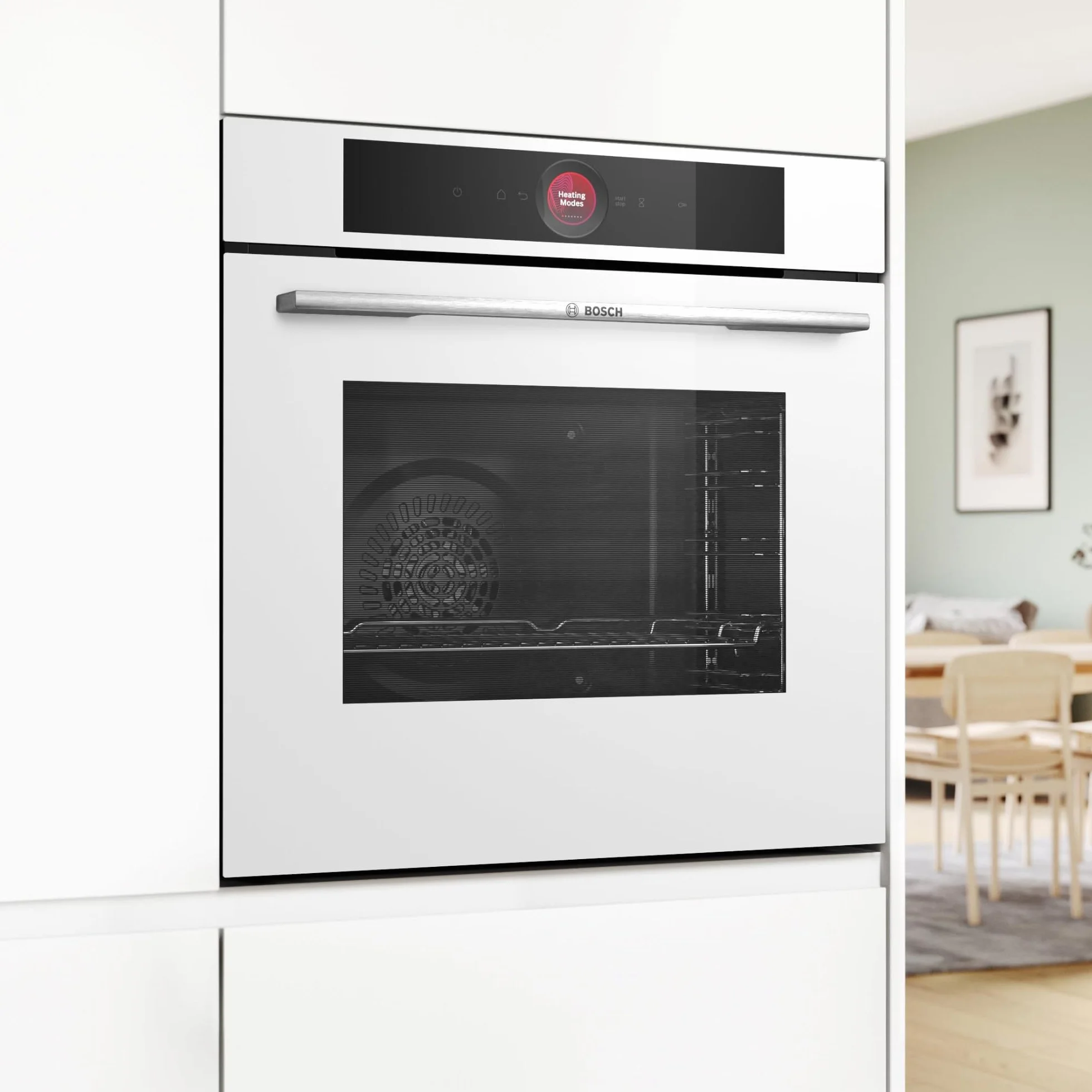 Bosch - Horno Multifunción, 60 cm, Serie 8, Electrónica TFT TouchControl, AirFry, Función Assist, Home Connect, Pirólisis, Blanco, HBG7741W1