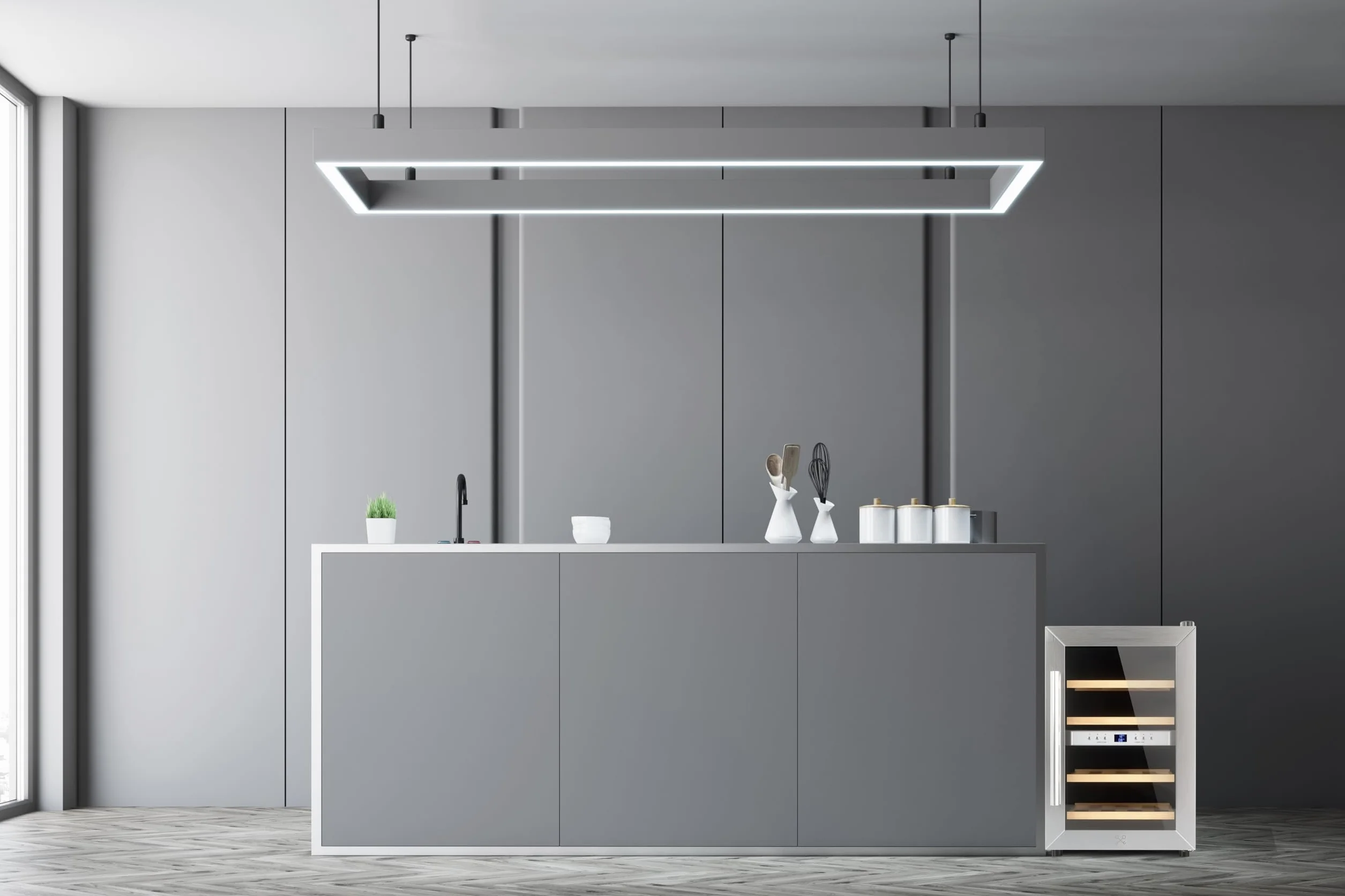 LES PETITS CHAMPS Vinoteca 12 botellas CAVS12, Capacidad 31L, Puertas de acero inoxidable, Ajuste de temperatura de 11°C a 18°C, Sistema termoeléctrico, Iluminación LED, Anti-UV, 3 estantes