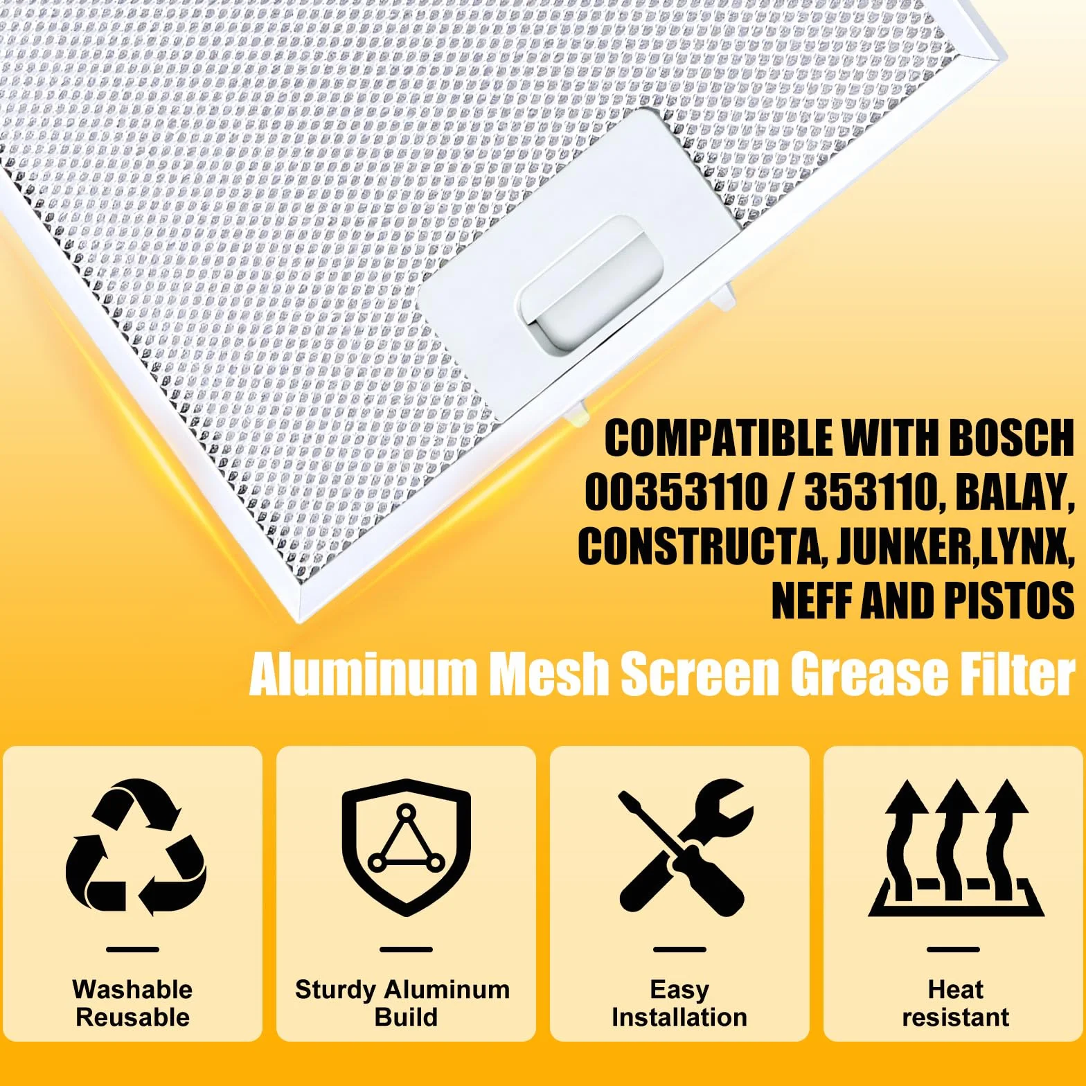 Filtro para campana extractora Bosch Poweka 310 x 250 (2 unidades)