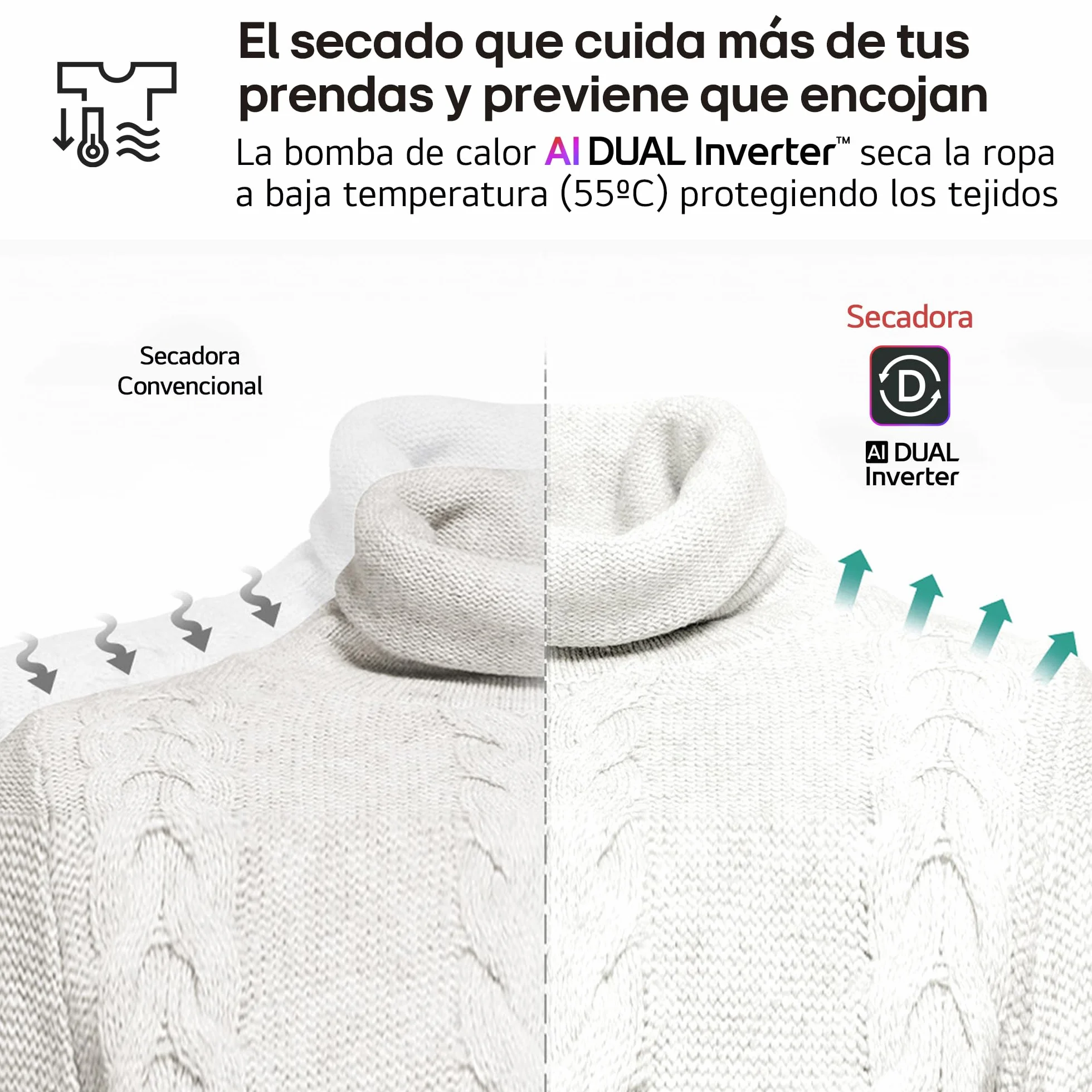 LG RH90V9PV2N Secadora de Ropa 9Kg Bomba de Calor Dual Invert Carga Frontal Serie 900 Inox Antihuellas
