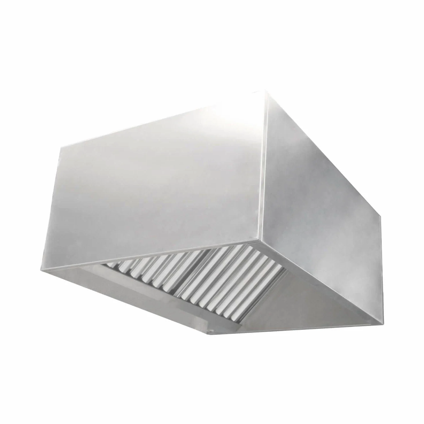 Campana Extractora Industrial Modelo Rectangular en Acero Inoxidable para Pared o Central a Techo - 4 Filtros - 2008mm