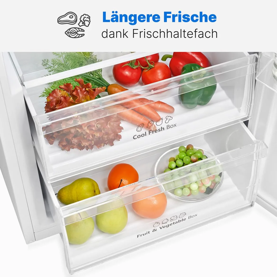 Bomann® VS 7345 Fridge without Freezer Compartment 322 L / 172 cm/Fridge with Quick Cooling Function and MultiAirflow System for Even Cooling, Drinks Fridge 5 Shelves, Door Hinge Changeable