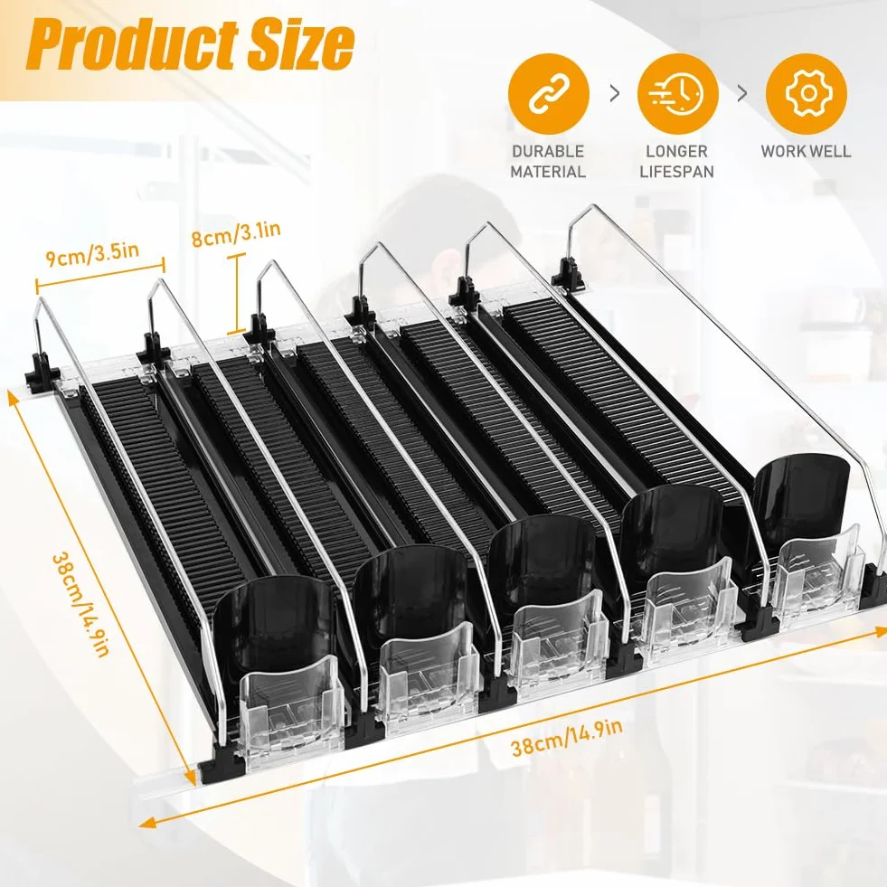 Automático Dispensador Latas Nevera Organizador Latas Frigorífico Refrigerador Cocina Despensa Almacenamiento 25 latas de tamaño estándar de Cerveza Soda Refrescos Bebidas