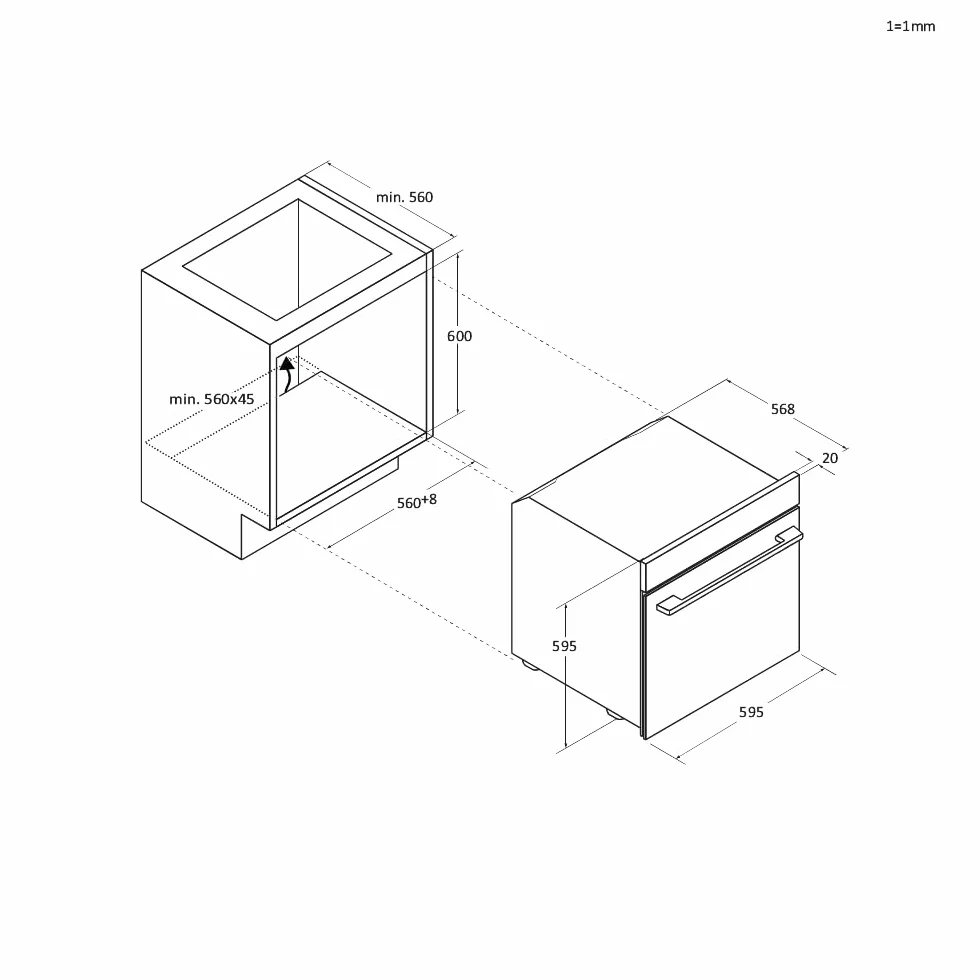 Candy Bake 600 CA6 N3T1HTW Horno Multifunción, 78L, Recetas a través de app hOn, 1 Bandeja y 1 Rejilla, Limpieza Hidrolítica, Convección + Ventilador, 9 Funciones, Ready UX, Blanco