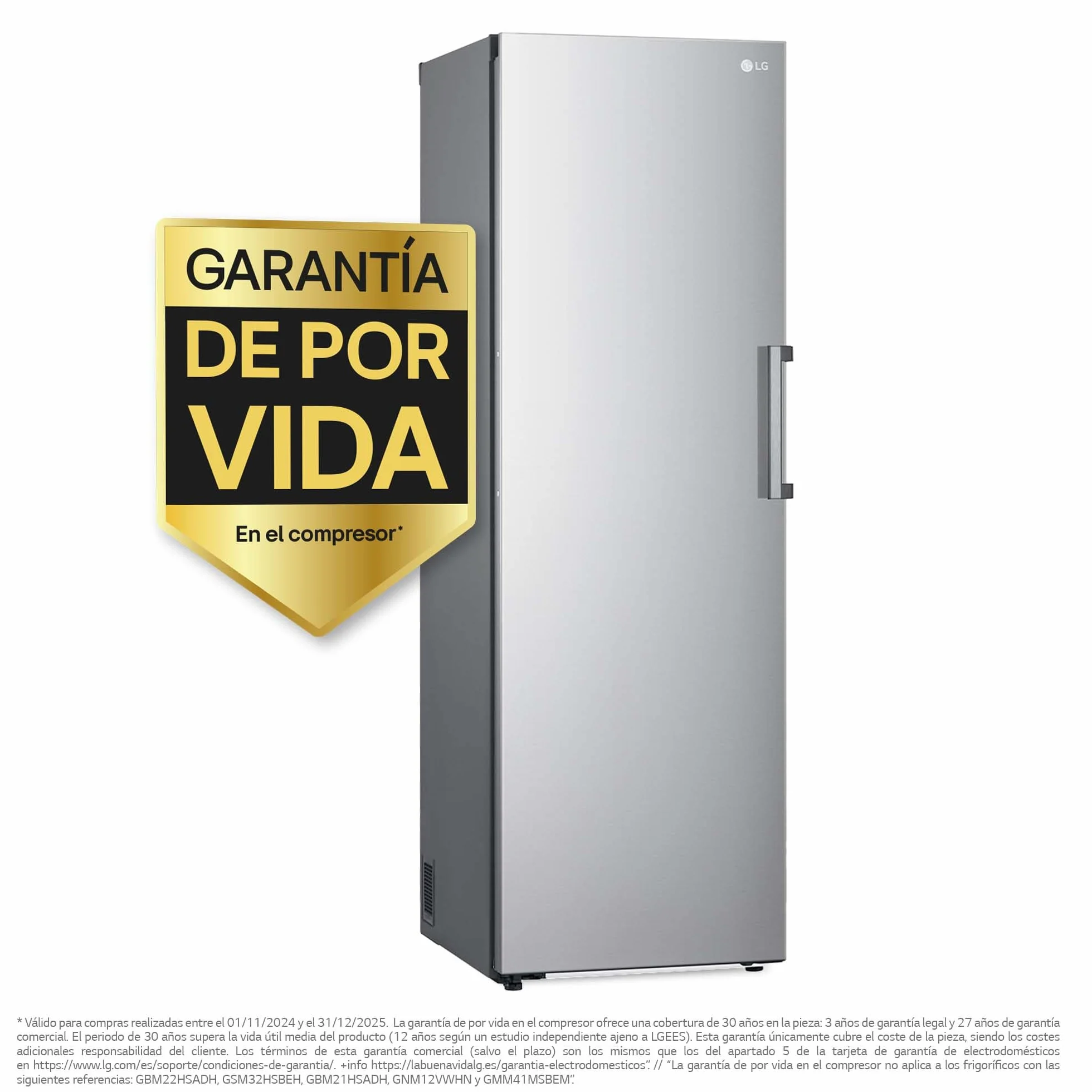 LG Congelador No Frost Total 355 L 186 cm Vertical Smart Inverter Inox