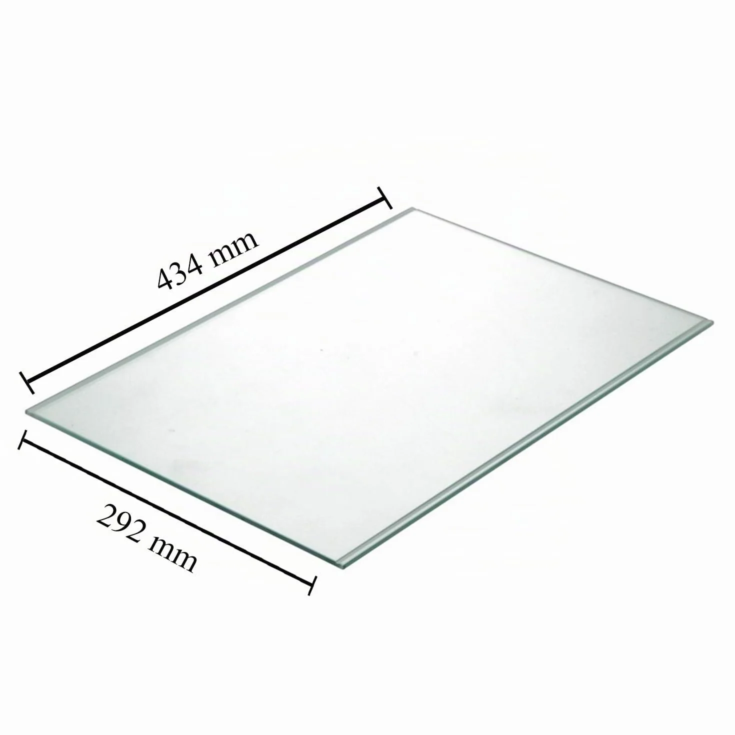 Ariston Estante de cristal con perfiles | Dimensiones: 434 x 292 x 4 | Repuesto original para frigoríficos Indesit Hotpoint |