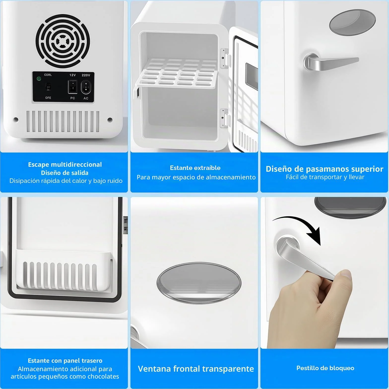 Vexloria Mini Nevera, 4L nevera Skincare, CA 220V/ CC 12V para Coche, Enfriar para Dormitorio, para coche, oficina, dormitorio CGA1