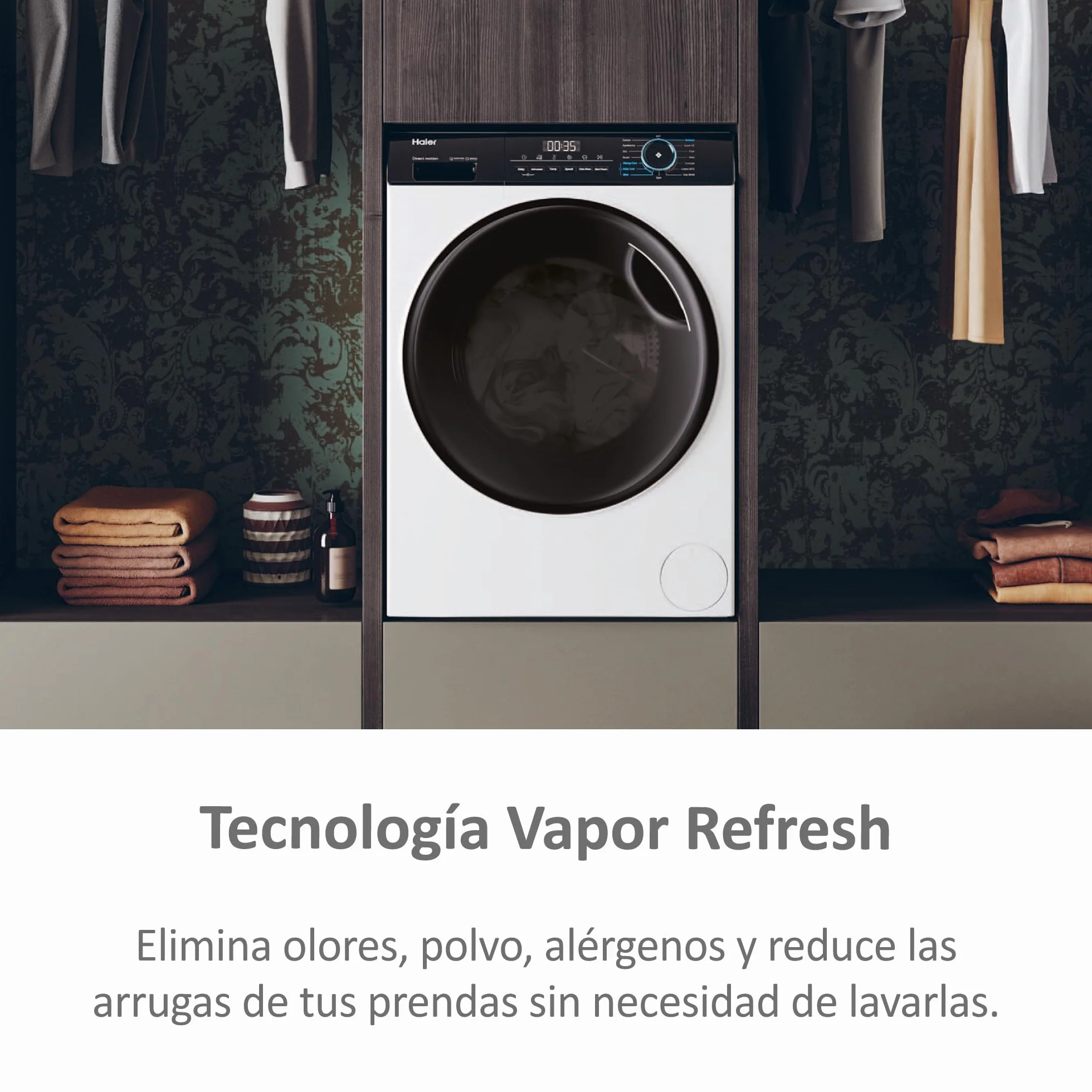 Haier I-Pro Series 3 HWD90-B14939-IB - Lavadora Secadora, Capacidad 9 kg + 6 kg, Motor Direct Motion, ABT, Refresh, Fin Diferido, Detector Kg, Libre Instalación, 60CM Ancho, 1400 RPM, Blanco