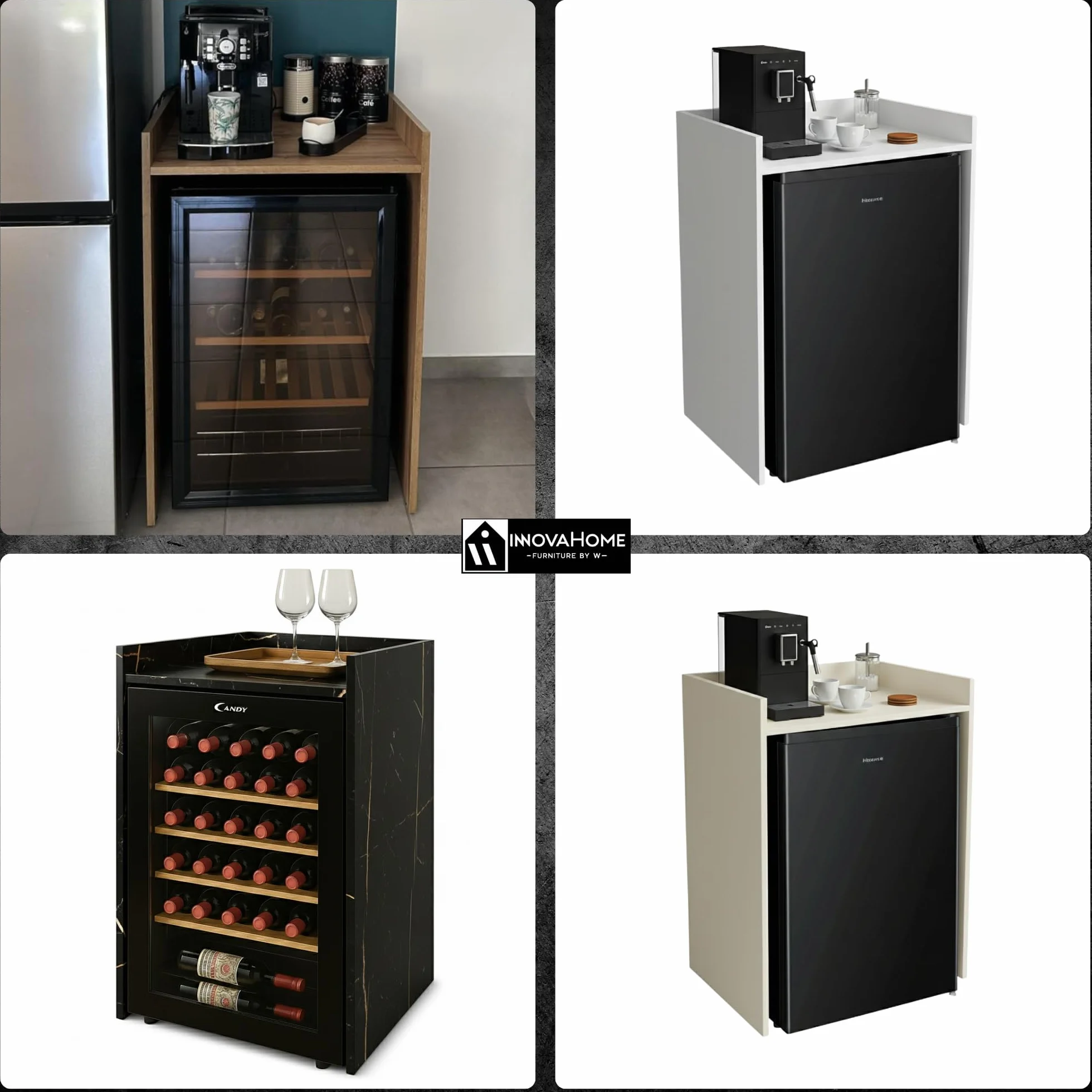 INNOVAHOME Armario para Lavadora Robusto 18mm - Mueble con Protección Antivibración, Borde Alto y Solución de Almacenaje para Lavadero, 66x97x62cm, San Sebastián