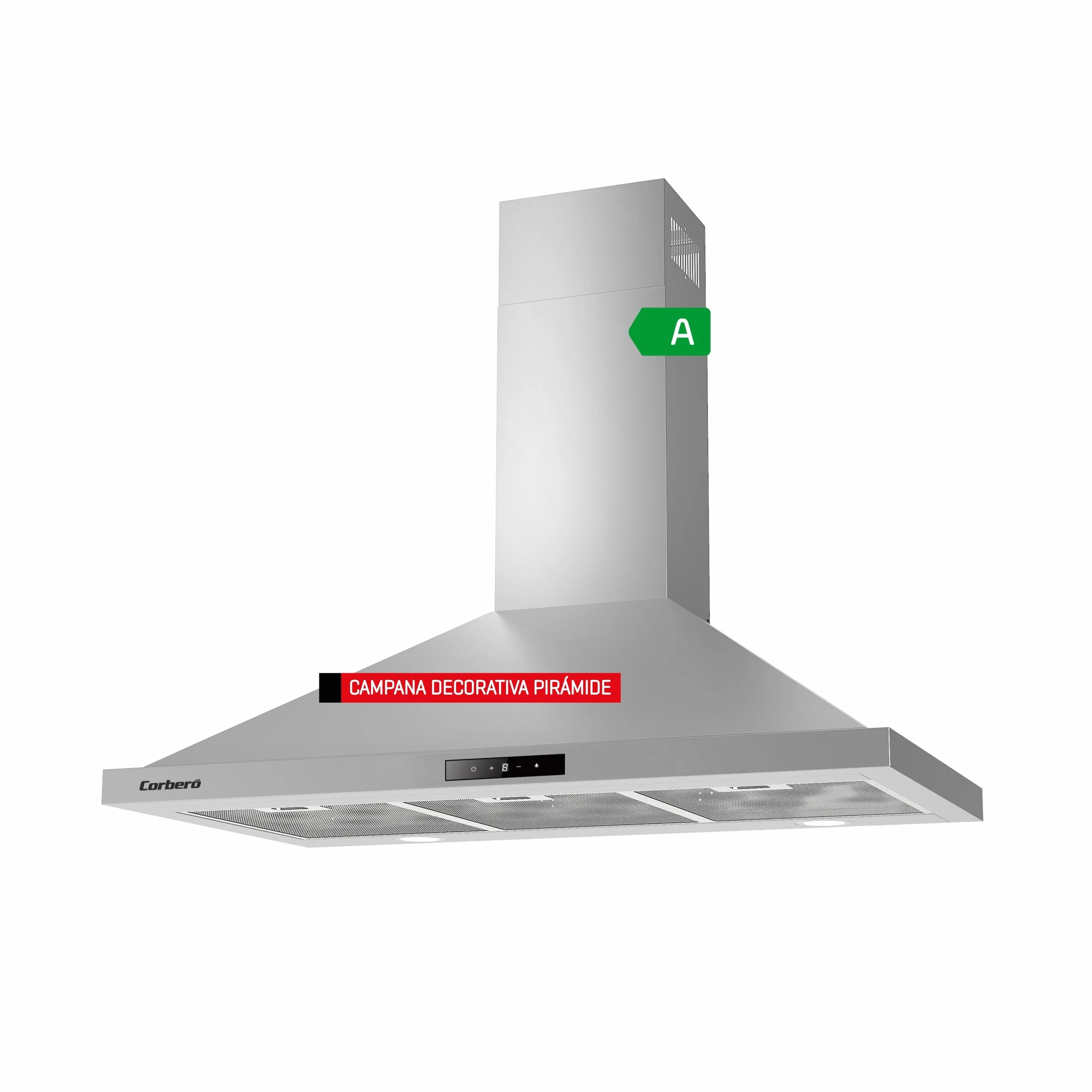 Corberó Campana Extractora Pirámide 90cm NEMRUT975X 754 m3/h 233W Inox