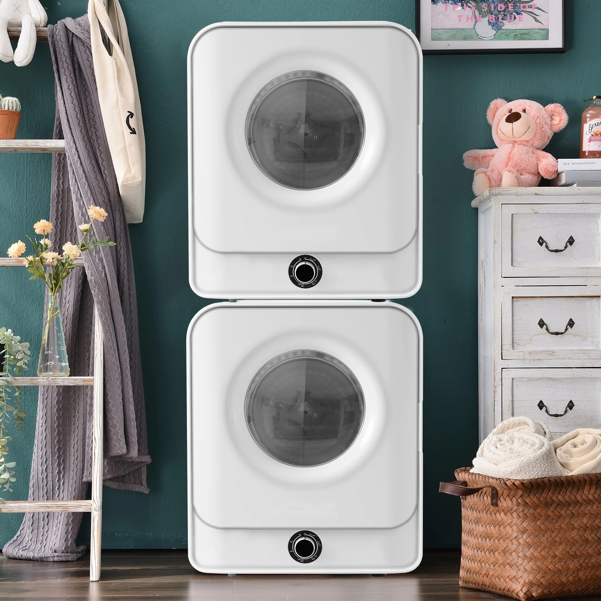 Merax Secadora pequeña con 5 programas, montaje en pared, con protección contra sobrecalentamiento y filtración múltiple, 3 kg de potencia real hasta 4,5 kg/830 W [clase energética C]