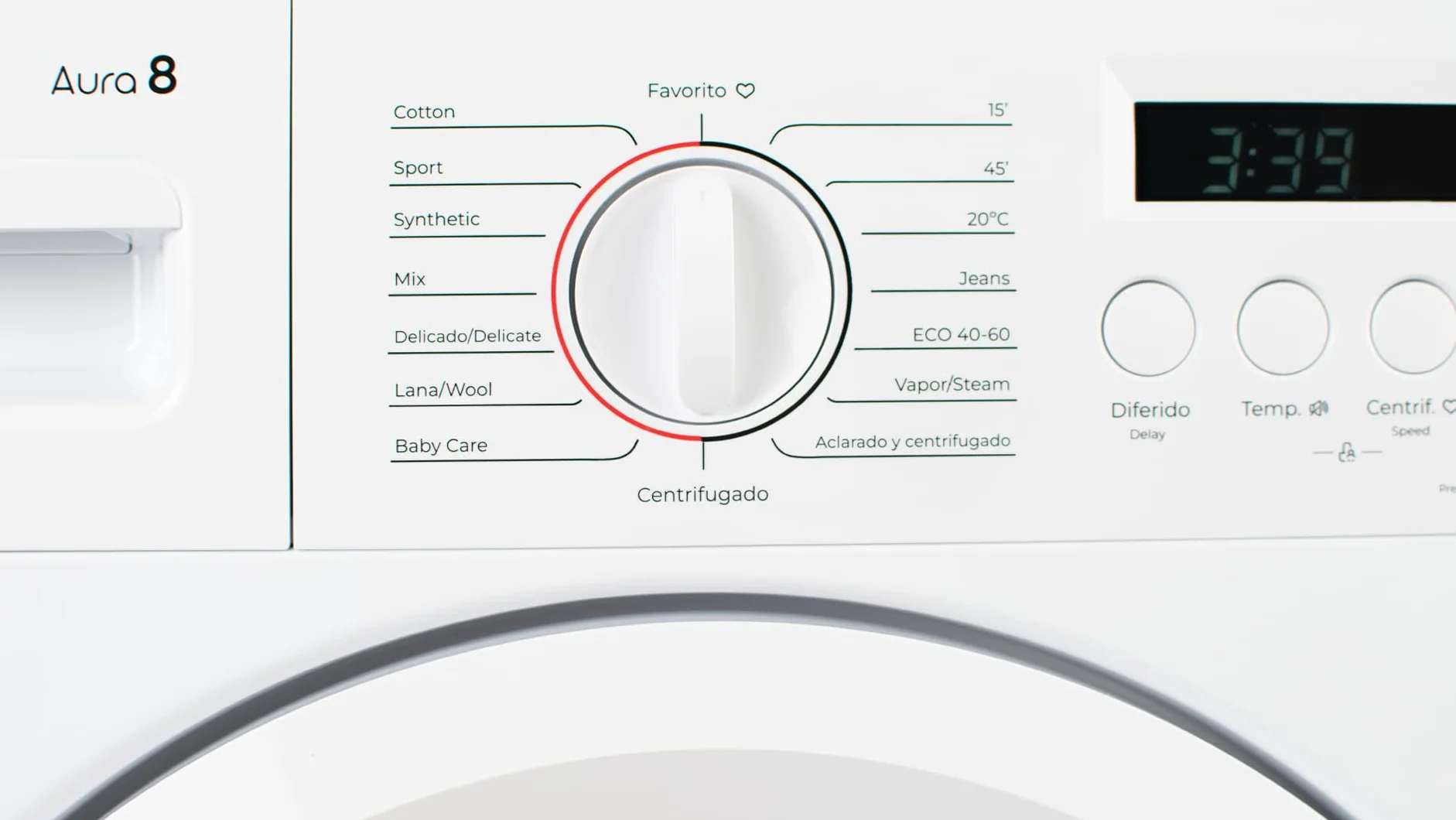 EVVO Lavadora Integrable 7kg, Vapor, Eficiciencia Clase A, Motor Inverter, Lavado Rápido 15', Bajo consumo, 1350 rpm, 15 programas, Carga frontal, Blanco, Aura (7Kg)