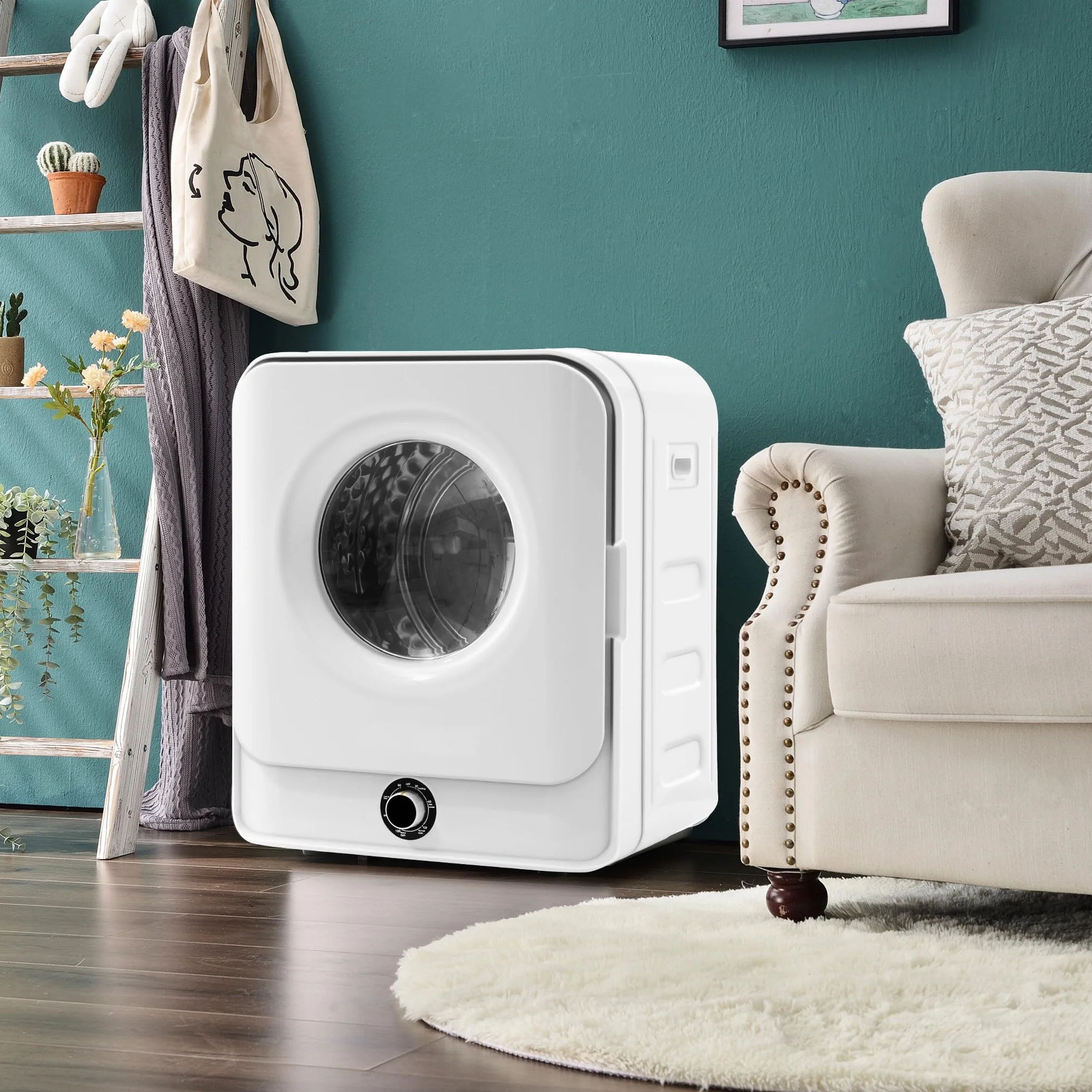 Merax Secadora pequeña con 5 programas, montaje en pared, con protección contra sobrecalentamiento y filtración múltiple, 3 kg de potencia real hasta 4,5 kg/830 W [clase energética C]