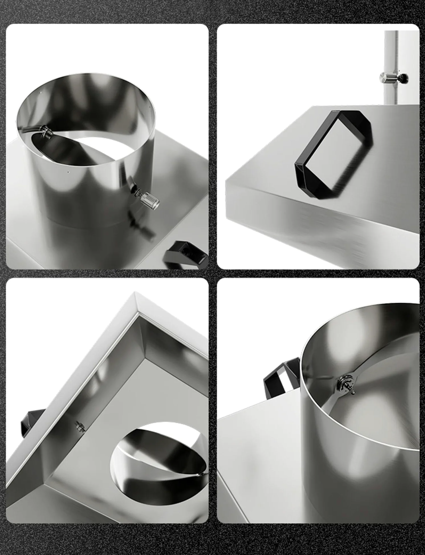 Campana extractora, Campana extractora Industrial de Acero Inoxidable a Medida - Campana de 60x40 cm para una ventilación óptima, máxima Recogida de Polvo, fácil instalación, 15 cm de Altura