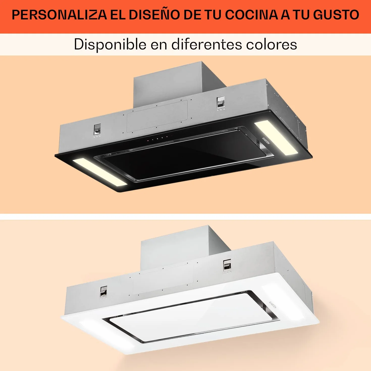 Klarstein Campana Extractora Empotrable 90 cm 230W 620m³/h Silencioso