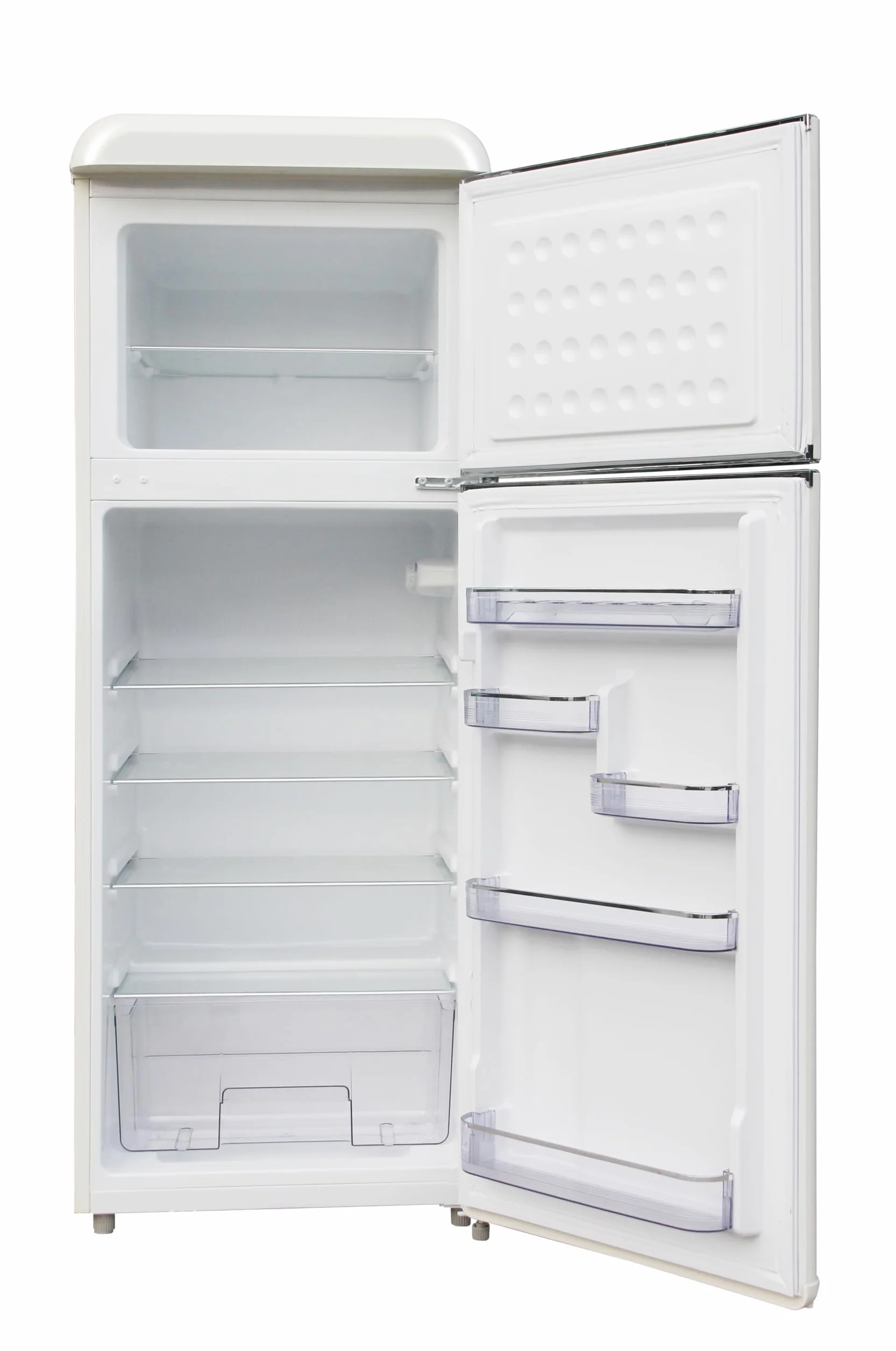 SOLTHERMIC FRIGORIFICO 2 PUERTAS CREMA RETRO TIRADORES DORADOS F2PR147C 220 LITROS, 147 CM ALTO X 55 ANCHO, BAJO CONSUMO Y SILENCIOSO