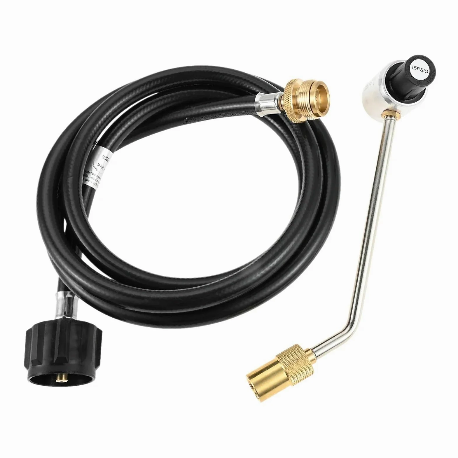 Manguera de propano 6 pies con regulador para estufas gas plegables 2 quemadores, tanque 1 lb a 20