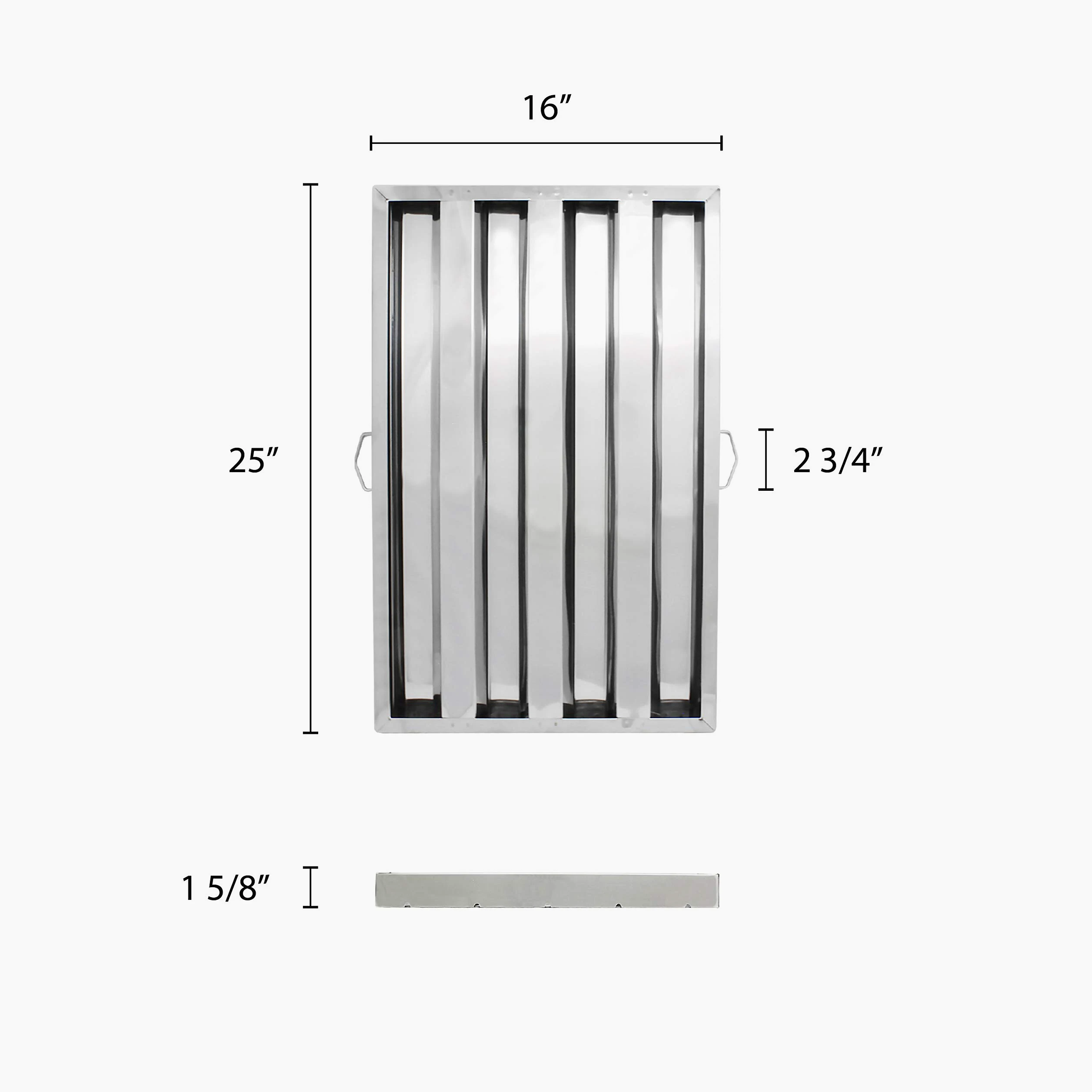 1 cada Thunder grupo campana filtro 16 "x 25, acero inoxidable