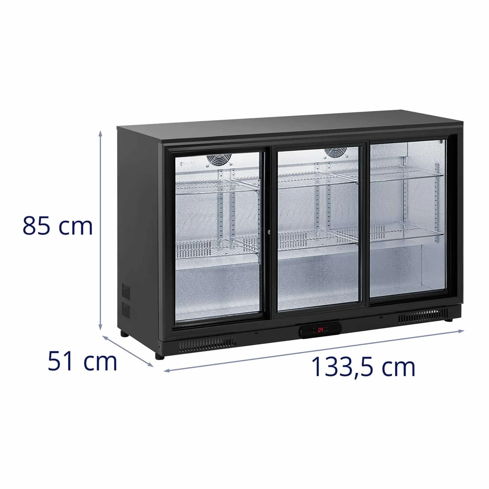 Royal Catering Nevera Expositora de Bebidas para Hostelería RC-BC009 (Volumen: 318 L, Puerta de vidrio templado de doble pared, 2 - 10 °C)