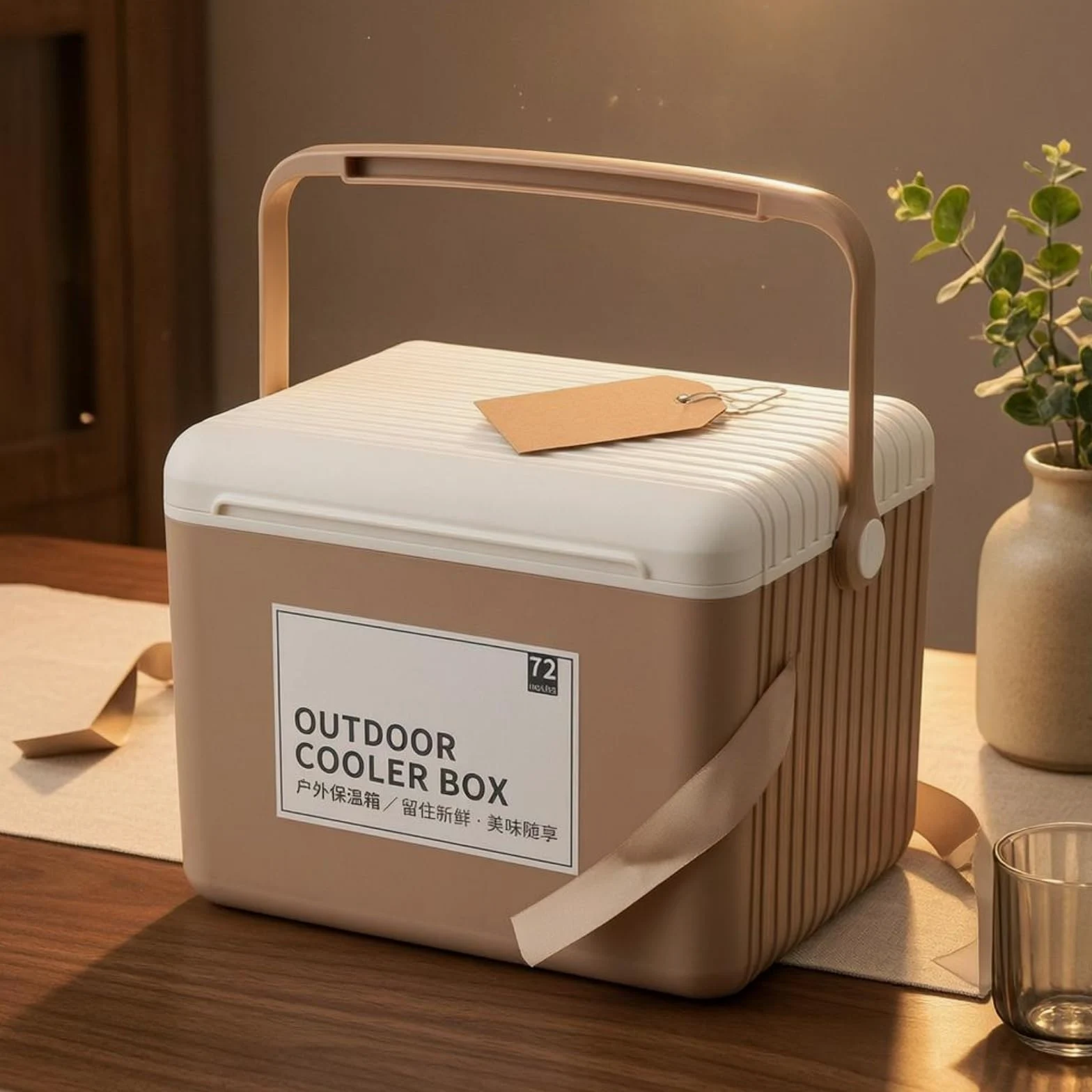 Nevera Portátil Hielera Contenedor Térmico Caja Isotérmica con Cuerpo Rectangular Rígido y Paneles Acanalados Aislamiento para Conservación en Frío