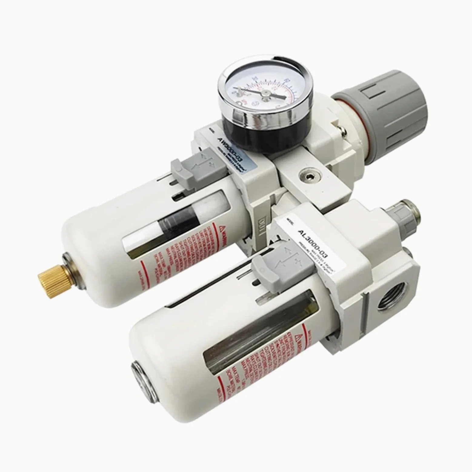 AC3010-03 Compresor de bomba de aire Filtro Regulador de presión Trampa Separador de aceite neumático Suministro de drenaje manual Filtros de humedad(Fiber)