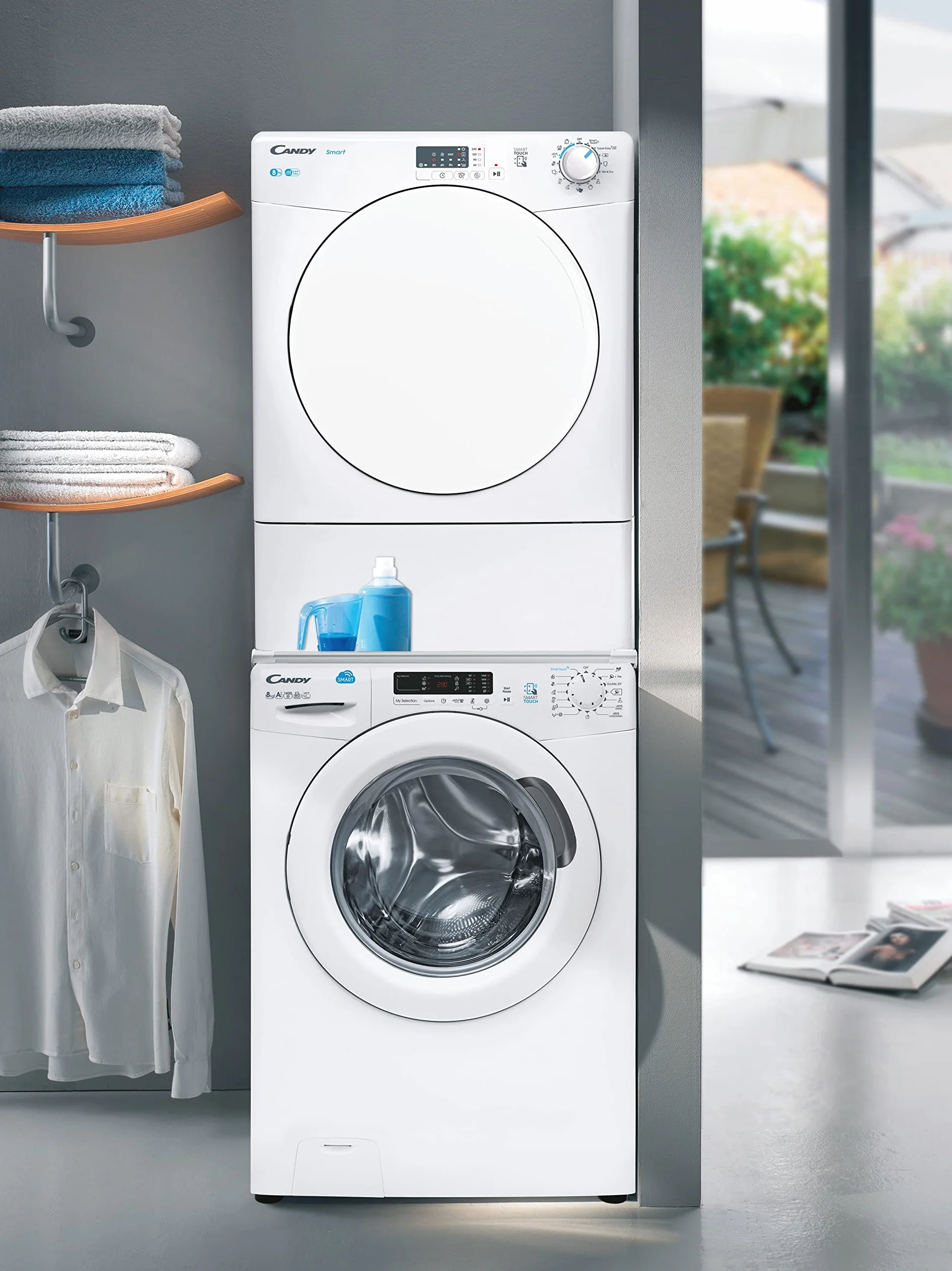 Candy Smart CSE V8LF-S Secadora Evacuación 8KG Digital NFC 14 Ciclos Escotilla XXL Blanco