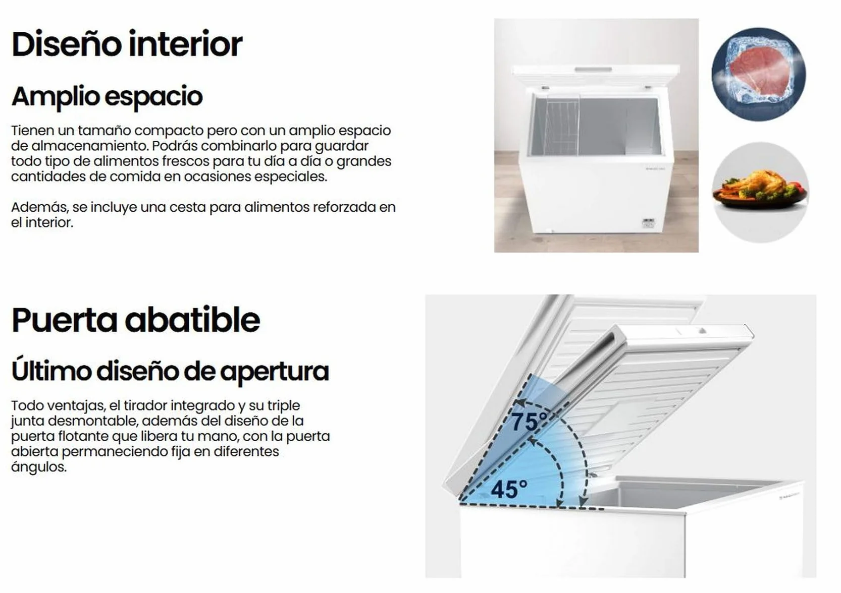 MILECTRIC Congelador Arcon ARC-N01-99 Litros, A+/F, Función FAST FREEZE, Dual System, Control de temperatura