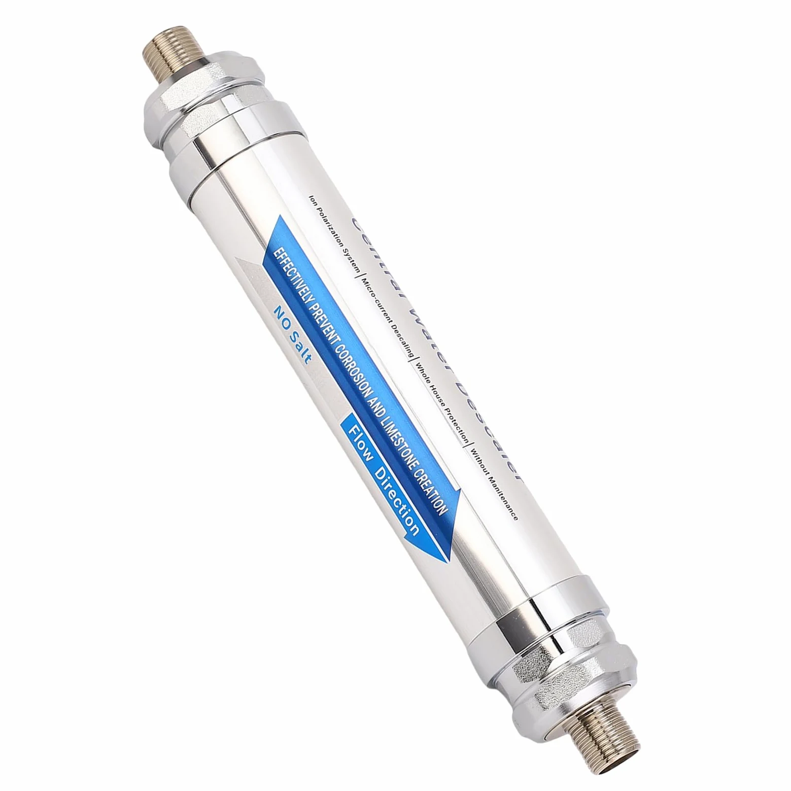 Ejoyous Suavizador de Agua Magnético Descalcificador de Agua con Acero Inoxidable 304 0,5 W 32 a 212 F para Ducha de Toda la Casa Lavavajillas Calentador Solar Reducción de Escala (Acero inoxidable)