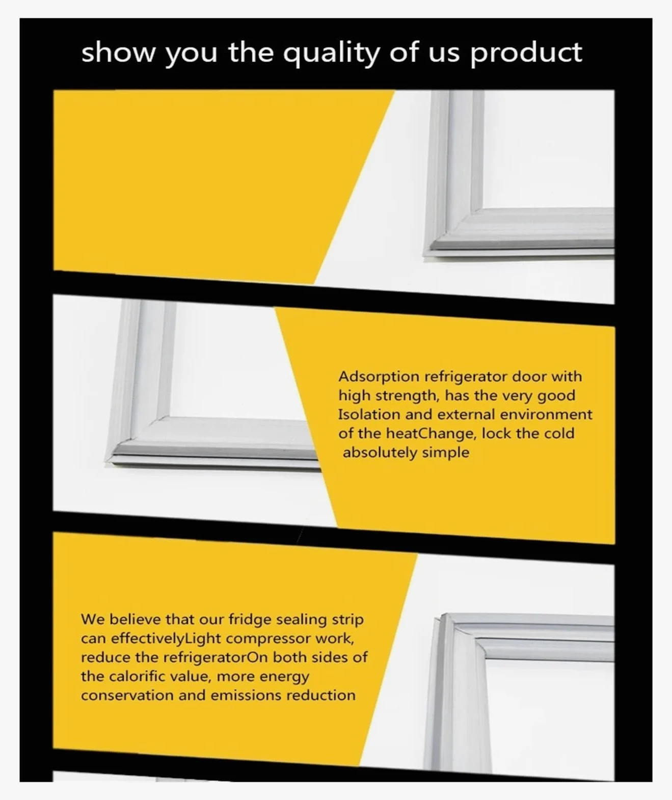 Kit de sellado for puerta de refrigerador resistente al frío, personalizado, de 1 a 11m, junta de goma impermeable for todos los modelos de congeladores(3m)