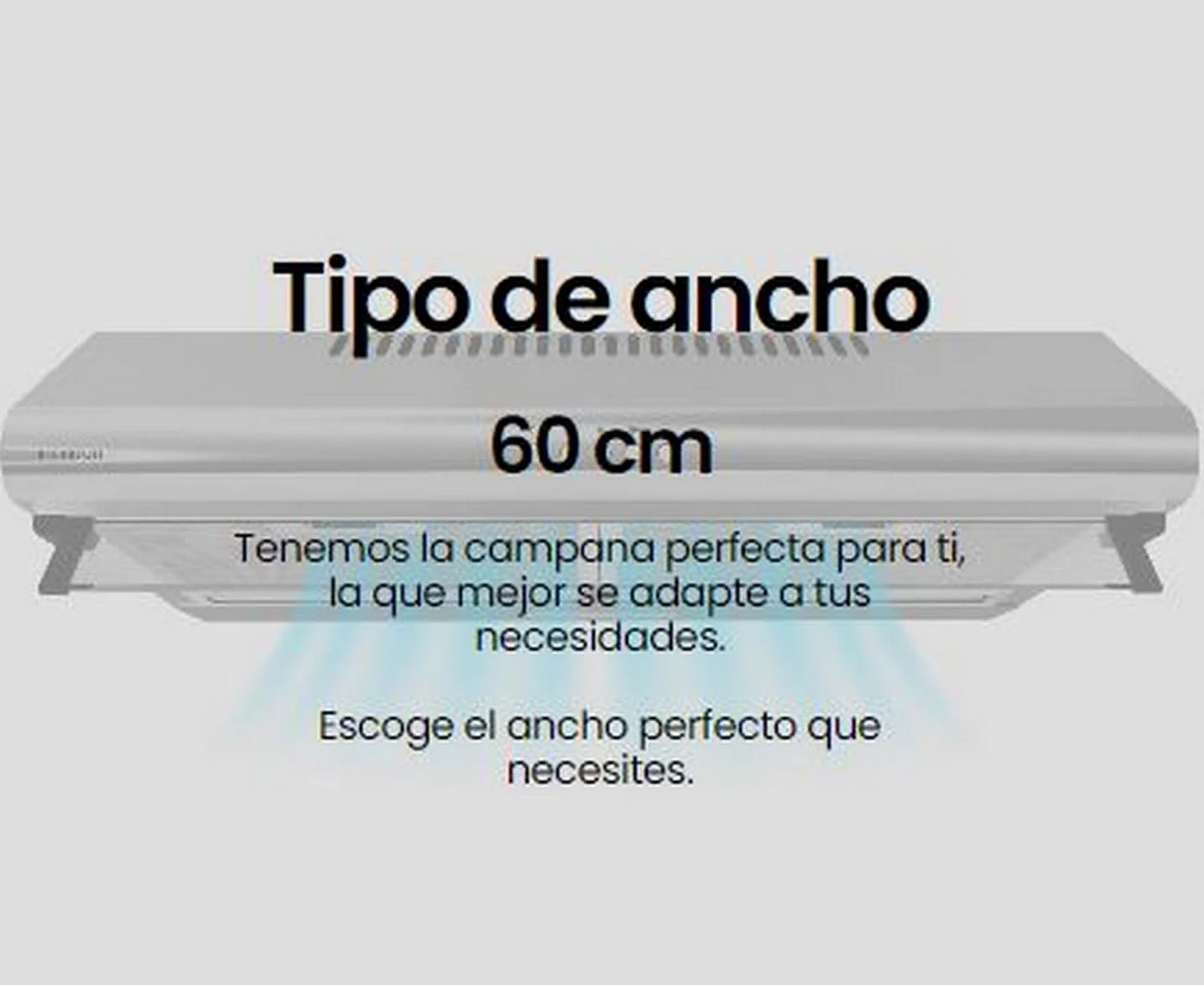 INFINITON Campana Extractora CMPV-620XB10, 200 m3/h, Ancho 60 cm, Altura especial de 105cm para su instalación, Luz LED incorporada,3 Niveles de potencia de succión, Inox