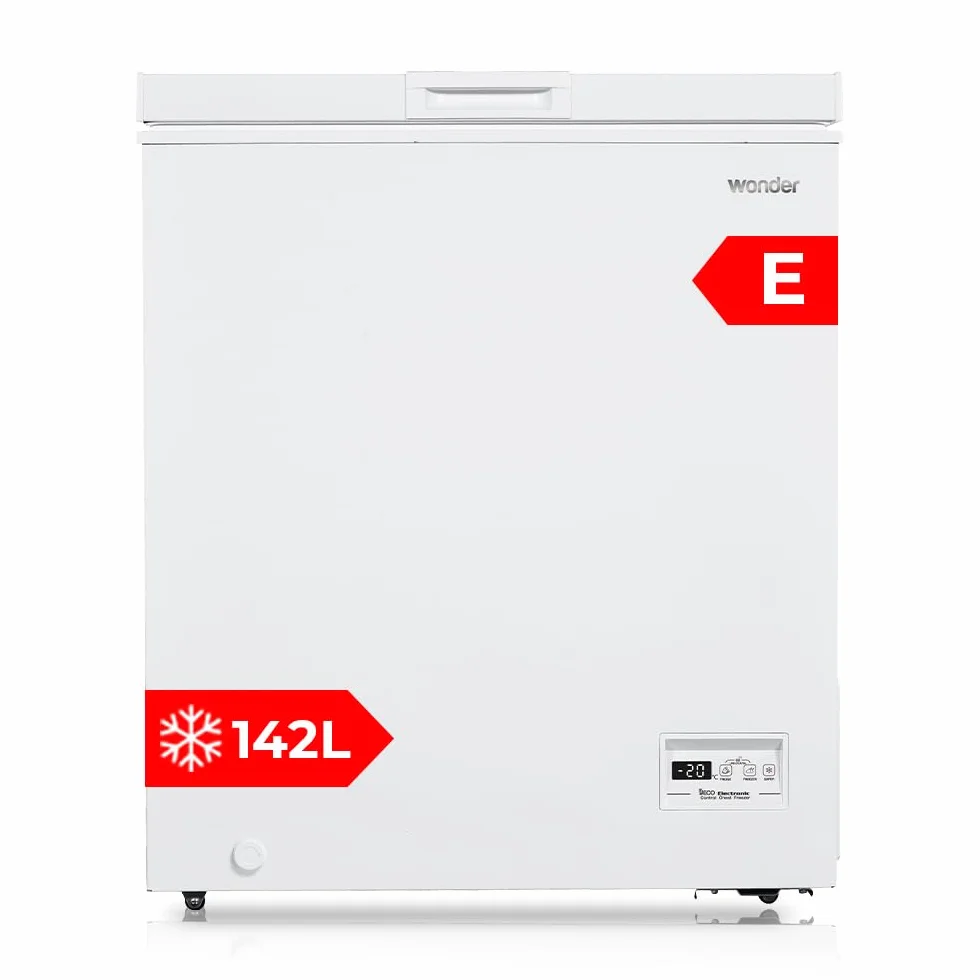 Wonder Congelador Horizontal Blanco WCH1501EDC. Capacidad 142 Litros, Dual Cooling, 1 Cesta, Bajo Nivel Sonoro, Eficiencia Energética Clase E