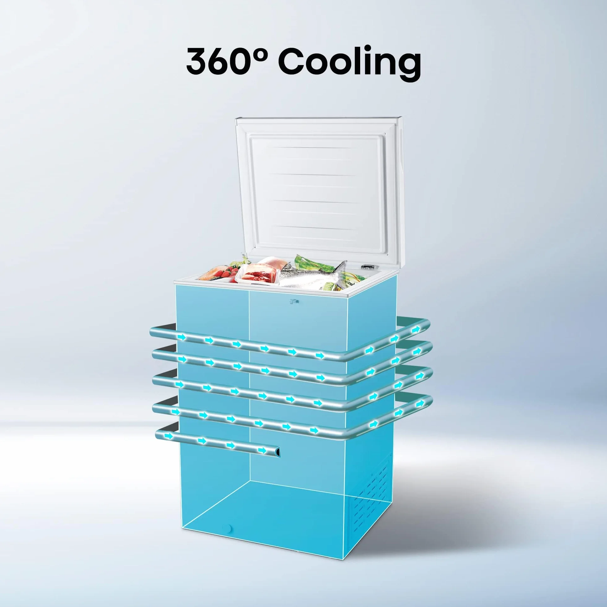 Hisense MCF95E – Congelador Baúl Capacidad 95 L, Silenciador 40 dB, Blanco, 54,6 x 47,9 x 85,4 cm