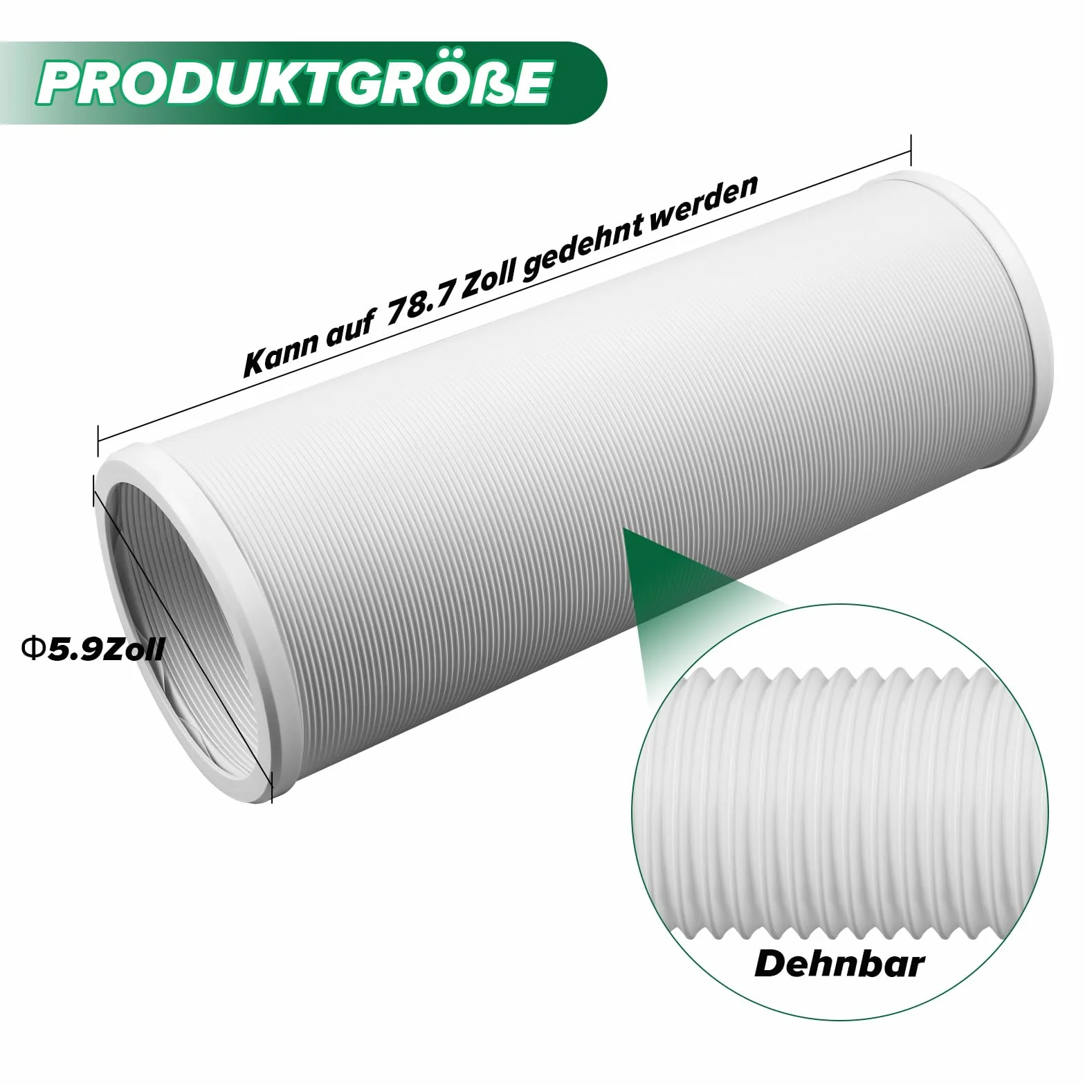 Manguera de aire acondicionado de 2 m, diámetro de 15 cm, manguera de escape de aire acondicionado, para unidades de aire acondicionado, secadoras, deshumidificadores