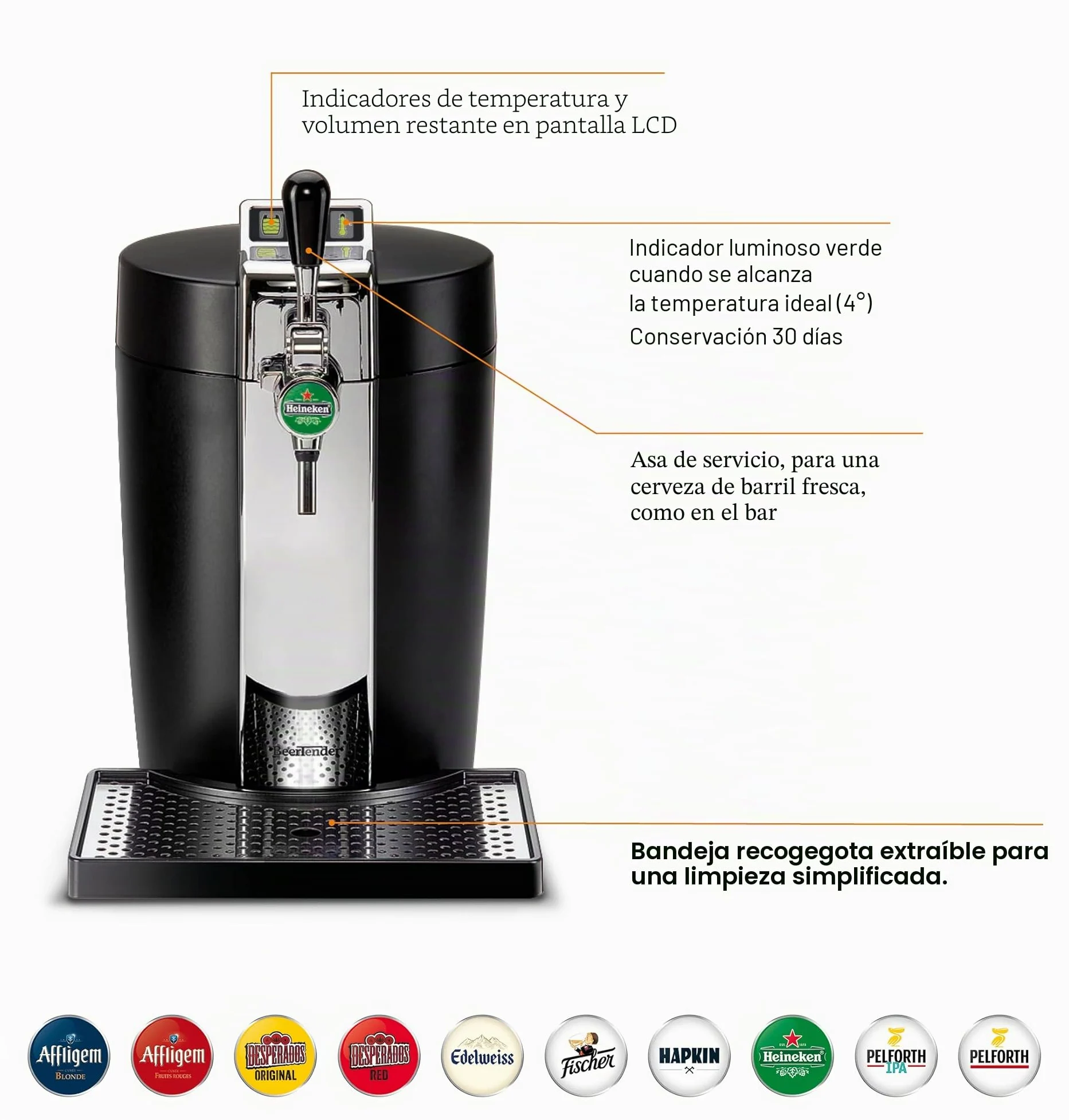 Krups VB700800 BeerTender Dispensador de cerveza termoplástico, color negro